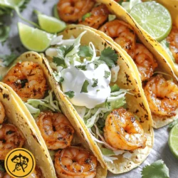 - 1 lb (450g) large shrimp, peeled and deveined - 3 cloves garlic, finely minced - 1 teaspoon paprika - 1 teaspoon chili powder - 1/2 teaspoon cayenne pepper (adjust based on your heat preference) - 2 tablespoons fresh lime juice - 2 tablespoons olive oil - Salt and pepper to taste - 8 small corn tortillas - 1 cup cabbage, finely sliced - 1/2 cup sour cream or Greek yogurt - 1/4 cup fresh cilantro, chopped - Lime wedges for serving I love using fresh shrimp for this dish. Choose large shrimp for the best bite. The garlic and spices really make the shrimp pop. Don't skip the lime juice; it adds a bright flavor. For the tortillas, I prefer corn ones. They hold up well and add a nice texture. Cabbage gives a crunch. The sour cream or Greek yogurt adds creaminess. Cilantro adds a fresh touch. You can find the full recipe above for detailed steps! To start, grab a mixing bowl. Add the large shrimp, minced garlic, paprika, chili powder, cayenne pepper, fresh lime juice, olive oil, salt, and pepper. Mix everything well until the shrimp are coated in the spices. This step is key to getting a great flavor. Let the shrimp marinate for 15 minutes. This allows them to soak up all those tasty flavors. Next, heat a non-stick skillet over medium-high heat. Once it’s hot, add the marinated shrimp in a single layer. Cook them for about 2-3 minutes on each side. You want the shrimp to turn pink and opaque. This shows they are done. Once cooked, remove the skillet from the heat. The shrimp should look vibrant and ready to shine in your tacos. While the shrimp cook, you need to warm the corn tortillas. You can do this by placing them in a dry skillet over medium heat. Heat them for a few minutes until soft and slightly charred. Alternatively, wrap the tortillas in a damp paper towel and microwave them for about 30 seconds. This will make them soft and pliable. Warm tortillas are the perfect base for your spicy garlic shrimp. For the full recipe and more details, check out the [Full Recipe]. For the best flavor, marinate your shrimp for about 15 minutes. This gives the spices time to soak in. You can adjust the marination time, but don’t go over 30 minutes. Too long can make shrimp mushy. When you cook the shrimp, aim for a high heat. This helps create a nice sear. Cook them until they turn pink and opaque. This usually takes about 2-3 minutes on each side. Plating is key for a fun meal. Stack the tacos on a large platter. Sprinkle extra cilantro on top for color. Lime wedges add a fresh touch. For drinks, consider pairing your tacos with a light beer or a refreshing margarita. Both choices enhance the spicy flavors of the dish nicely. One common mistake is overcooking the shrimp. Overcooked shrimp can become rubbery and tough. Always watch the cooking time closely. Another mistake is choosing the wrong tortilla. I recommend using small corn tortillas. They add a nice flavor and hold the filling well. Flour tortillas can work, but corn is traditional and tastier. {{image_4}} You can switch shrimp for other proteins. Try using white fish, like cod or tilapia. These fish cook quickly and soak up flavors well. You can also use chicken if you prefer poultry. Just cut it into small pieces and cook it the same way as the shrimp. For a vegetarian option, consider using tofu or jackfruit. Tofu absorbs flavors nicely when marinated. Jackfruit has a great texture and can mimic shredded meat. To boost the flavor of your tacos, add more spices. Consider using cumin or coriander for a warm taste. Fresh herbs like parsley or mint can add a bright touch. You can also play with sauces. A zesty mango salsa pairs well with this dish. A spicy chipotle sauce can kick things up a notch. Don’t be afraid to experiment with flavors! Toppings can make your tacos even more delicious. Avocado slices add a creamy texture. Pickled onions bring a nice tangy crunch. You can also add crumbled queso fresco for a salty bite. For those who love heat, consider adding a spicy sauce. Hot sauce or a jalapeño salsa can turn up the spice level. Get creative with your toppings! For the full recipe, check out [Full Recipe]. To keep leftover shrimp fresh, place them in a sealed container. Make sure to cool the shrimp before sealing. Store them in the fridge for up to two days. The tortillas can stay fresh for about three days. Wrap them in foil or plastic to keep them soft. For freezing shrimp, lay them flat in a single layer on a baking sheet. Once frozen, move them to a freezer-safe bag. This method avoids clumping and helps them stay fresh for up to three months. Tortillas can be frozen too. Stack them with parchment paper between each one, then wrap tightly in plastic. To reheat shrimp tacos, warm them in a skillet over medium heat. This helps keep the shrimp tender. For tortillas, heat them in a dry skillet or microwave for 15 seconds. This keeps the tortillas soft. Ensure you don't overheat them, as that can make them tough. Enjoy your leftovers just as much as the first time! For the full recipe, check out the earlier section. You can tell shrimp is cooked when it turns pink and opaque. The shrimp should curl into a C shape. If it feels firm and springs back when touched, it is ready. Overcooked shrimp can become rubbery. So, watch carefully while cooking. Yes, you can prep shrimp tacos in advance. Cook the shrimp and store them in the fridge for up to two days. Warm the tortillas just before serving. You can also prepare toppings like cabbage and sour cream ahead of time. Just assemble the tacos when ready to eat. Some great sides to pair with shrimp tacos include: - Mexican rice - Black beans - Grilled corn - Chips and salsa - A light salad These sides balance the bold flavors of the tacos. If you miss an ingredient, don't worry! Here are some simple swaps: - Use lime juice instead of lemon juice. - Swap shrimp with fish, chicken, or tofu. - Try cabbage or lettuce for crunch. - Use Greek yogurt instead of sour cream. Feel free to get creative! Check the Full Recipe for more ideas. Spicy garlic shrimp tacos are easy and fun to make. You marinate fresh shrimp, cook them, and wrap them in warm tortillas. Remember to be careful when cooking shrimp and pick the right tortillas. You can change the toppings and proteins to fit your taste. Lastly, store or freeze leftovers properly for later. Enjoy your flavorful tacos and make them your own with different twists!