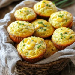 - 1 cup cornmeal - 1 cup all-purpose flour - 1/4 cup sugar (optional) - 1 tablespoon baking powder - 1/2 teaspoon salt - 1/2 teaspoon black pepper - 1/2 teaspoon garlic powder - 1 teaspoon dried thyme - 1 teaspoon dried rosemary - 1/2 cup milk - 1/3 cup vegetable oil - 2 large eggs - 1/2 cup grated sharp cheddar cheese - 1/4 cup chopped fresh chives (or green onions) These ingredients create a warm, savory flavor. The cornmeal gives the muffins a lovely texture. The flour helps bind everything together. Baking powder makes them rise, while salt and spices add depth. - Dried thyme - Dried rosemary - Fresh chives or green onions Using different herbs can change the taste. Dried thyme adds an earthy flavor. Dried rosemary gives a pine-like note. Fresh chives or green onions add a mild onion taste. Feel free to mix and match based on your preference. - Different types of cheese - Other herbs and spices You can enhance your muffins with various add-ins. Adding cheese like feta or mozzarella can bring creaminess. Other herbs like basil or parsley can add freshness. Spice lovers might try a pinch of chili flakes for a kick. For the full recipe, check the earlier section. These choices let you customize your muffins for any meal. 1. Preheat your oven to 400°F (200°C). 2. Prepare a muffin tin by greasing it or using paper liners. 3. In a large bowl, mix the cornmeal, flour, sugar (if desired), baking powder, salt, black pepper, garlic powder, thyme, and rosemary. 4. Whisk these dry ingredients well, making sure there are no lumps. 1. In a separate bowl, whisk together the milk, vegetable oil, and eggs. 2. Keep whisking until the mixture is smooth and combined. 1. Pour the wet ingredients into the bowl with the dry mix. 2. Stir gently with a spatula or spoon until just combined. 3. Avoid overmixing to keep the muffins light and fluffy. 4. Carefully fold in the grated cheddar cheese and chopped chives. 5. Fill each muffin cup about two-thirds full with the batter. 6. Bake in the preheated oven for 15-18 minutes. 7. Check for doneness by inserting a toothpick; it should come out clean. This process is easy and fun! Enjoy making your savory herb cornbread muffins. For the complete recipe, refer to the Full Recipe section. To get the best texture in your muffins, avoid overmixing. When you combine wet and dry ingredients, mix just until you see no dry flour. This helps keep your muffins light and fluffy. The ideal baking time is between 15 to 18 minutes at 400°F (200°C). Watch for that golden brown color on top. Use a toothpick to check if they are done. If it comes out clean, you're good to go! Experimenting with herbs can take your muffins to a new level. Fresh herbs add brightness, while dried herbs offer depth. Try adding fresh basil or oregano for a twist. You can also include complementary ingredients like cheese or spicy peppers for added flavor. Mixing in sweet corn or jalapeños can create a fun texture and taste. These savory herb cornbread muffins pair well with many dishes. They complement soups, stews, and salads perfectly. Serve them warm, topped with a bit of butter or your favorite spread. For special occasions, arrange them in a charming basket lined with a cloth. This adds a cozy touch to your table. Don't forget to sprinkle extra chives on top for a fresh look! For a full recipe and more details, visit [Full Recipe]. {{image_4}} You can make these muffins even more exciting. Add some diced jalapeños for heat. Or toss in sweet corn kernels for a burst of flavor. If you love meat, try adding crispy bacon or cooked ham. These ingredients add depth and make each muffin unique. If you need a gluten-free option, swap the all-purpose flour with gluten-free flour. Look for a blend that works well for baking. Adjust the liquid slightly as gluten-free flours can absorb more moisture. This way, you keep the muffins soft and tasty. For a vegan version, replace the eggs and milk. Use flax eggs made from ground flaxseeds and water. Almond milk or oat milk also works well as a milk substitute. This keeps the muffins light and fluffy while being plant-based. To keep your savory herb cornbread muffins fresh, store them in an airtight container. This method works best for short-term storage. Place the container on your kitchen counter for up to three days. If you want to keep them longer, move to the fridge. They can last about a week this way. Just remember to let them cool completely before sealing. This prevents moisture buildup and soggy muffins. Freezing is a great way to save your muffins for later. Here’s a simple step-by-step process: 1. Cool Completely: Ensure your muffins are fully cooled. 2. Wrap Individually: Use plastic wrap to wrap each muffin tightly. This keeps them from getting freezer burn. 3. Place in a Bag: Put the wrapped muffins in a freezer-safe bag. Squeeze out all the air before sealing. 4. Label and Date: Write the date on the bag so you know how long they’ve been frozen. They can last up to three months in the freezer. To enjoy your muffins again, reheating is key. Here are the best ways to do this: - Microwave: Place a muffin on a microwave-safe plate. Heat for about 20-30 seconds. This keeps them soft and warm. - Oven: Preheat your oven to 350°F (175°C). Place muffins on a baking sheet and heat for about 10 minutes. This method keeps them crispy on the outside. - Air Fryer: If you have an air fryer, set it to 300°F (150°C). Heat for about 5 minutes for a quick and tasty result. With these tips, your savory herb cornbread muffins will stay delicious and ready to enjoy! For the full recipe, check out our main article. To make savory herb cornbread muffins from scratch, start with dry ingredients. In a bowl, mix cornmeal, flour, baking powder, salt, and spices. In another bowl, whisk milk, oil, and eggs. Combine wet and dry mixes without overmixing. Fold in cheese and chives. Fill muffin cups and bake at 400°F for 15-18 minutes. This process gives you fluffy, tasty muffins. Yes, you can make these muffins ahead of time. Bake them and let them cool completely. Store them in an airtight container for up to three days. For longer storage, freeze the muffins. When ready to eat, just reheat them in the oven or microwave. This way, you always have a tasty treat on hand. For cornbread muffins, I recommend using dried thyme and rosemary. Fresh chives add a nice burst of flavor. You can also try oregano or parsley. Mixing different herbs can create unique flavor profiles. Experiment to find your favorite combination. Cornbread muffins pair well with many dishes. Try serving them with chili, soups, or stews. They also work great with salads or grilled meats. For breakfast, enjoy them with eggs or bacon. The muffins add a nice touch to any meal. To adjust the recipe for fewer servings, simply halve the ingredients. Use half a cup of cornmeal and flour. You can also reduce the number of eggs to one. Keep the ratios the same for other ingredients. This way, you still get delicious muffins without waste. Yes, there are allergy-friendly substitutions. For gluten-free muffins, use a gluten-free flour blend instead of all-purpose flour. If you're dairy-free, substitute milk with almond or oat milk. Replace eggs with flaxseed meal or applesauce for a vegan option. These swaps allow everyone to enjoy the muffins. In this article, we covered how to make savory herb cornbread muffins. We detailed essential ingredients, helpful tips, and tasty variations. You can experiment with different herbs or add cheese to elevate flavors. Remember, avoid overmixing for the best texture. Whether sweet or savory, these muffins fit any meal. Store leftovers correctly to enjoy them later. Now, it’s time for you to try this recipe and enjoy the delightful results!