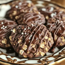 - 1 cup rolled oats - 1/2 cup natural nut butter (peanut or almond) - 1/4 cup unsweetened cocoa powder - 1/2 cup honey or maple syrup - 1/2 teaspoon vanilla extract - 1/4 cup mini chocolate chips (optional) - Pinch of salt - 1/4 cup shredded coconut (optional) You can swap the nut butter for sunflower seed butter for a nut-free option. If you prefer, you can use agave syrup instead of honey or maple syrup. These swaps keep the cookies tasty and enjoyable for everyone. Using organic oats is key. They are free from harmful chemicals and taste better. Quality nut butter adds rich flavor and creaminess. It helps bind the cookies and gives them a nice texture. When you choose the best ingredients, your cookies will shine! 1. Start by heating the base mixture on the stovetop. - Take a medium-sized saucepan. Add the nut butter, honey or maple syrup, cocoa powder, and a pinch of salt. - Turn the heat to medium. Stir continuously for 2-3 minutes. - You want the mix to be smooth and slightly warm. 2. Next, combine all ingredients thoroughly. - Remove the pan from the heat. Stir in vanilla extract and rolled oats. - Make sure everything gets evenly coated. This is key for flavor. 1. For proper scooping techniques, prepare a baking sheet. - Line it with parchment paper. This helps with cleanup and prevents sticking. - Use a tablespoon to scoop out the cookie mix. 2. Flattening for even distribution is important. - Place dollops onto the parchment paper. - Use the back of the spoon to gently flatten each dollop into cookie shapes. 1. The setting time in the refrigerator is essential. - Transfer the baking sheet to the fridge. - Let the cookies chill for at least 30 minutes. This helps them firm up. 2. Ensuring firmness and consistency is key. - Once chilled, the cookies should feel firm to the touch. - Now they’re ready for you to enjoy! For the full recipe, check back in our ingredients section. - Overheating the mixture: Heat it just enough to mix well. Too much heat can make the cookies dry. - Not mixing thoroughly: Ensure every oat is coated. This helps the cookies hold together. - Using parchment paper effectively: Line your baking sheet with parchment. This makes it easy to lift the cookies off without sticking. - Allowing enough chilling time: Chill for at least 30 minutes. This helps the cookies firm up and hold their shape. - Adding spices for extra flavor: Try adding a pinch of cinnamon or nutmeg. These spices can bring out the chocolate taste. - Incorporating dried fruits or nuts: Mix in chopped nuts or dried fruits. They add crunch and extra flavor to your cookies. For detailed steps on making these delicious treats, check the Full Recipe. {{image_4}} You can play with flavors in no-bake chocolate oatmeal cookies. A simple way is to add peppermint extract. Just a few drops give your cookies a minty twist. This works great for a holiday treat or any time you want a fresh taste. Another fun option is using different types of cocoa powder. You can try dark cocoa for a richer flavor. You can also use cacao powder for a more intense chocolate taste. This can change your cookies from good to great in a flash! If you follow a vegan diet, you can easily adapt this recipe. Replace honey with maple syrup or agave nectar. Both work well and keep the cookies sweet. Use nut butter that is dairy-free, like almond or cashew butter. For gluten-free options, simply choose certified gluten-free oats. This way, everyone can enjoy these tasty cookies without worry. Mix-ins add fun texture and taste. You can experiment with different chocolate varieties, like dark, semi-sweet, or white chocolate chips. Each type brings its own unique flavor. Consider adding seeds or dried fruits too. Chia seeds or sunflower seeds add crunch. Dried cranberries or raisins give a nice sweetness. These little changes can make each batch special and exciting! Check out the Full Recipe to see how you can make these delicious cookies. To keep your no-bake chocolate oatmeal cookies fresh, follow these simple steps: - Cool Completely: Allow cookies to cool fully before storing. This prevents moisture buildup. - Choose the Right Container: Use an airtight container. Glass or plastic works great. Line it with parchment paper for extra protection. If you want to save some cookies for later, freezing is a great option: - Steps to Freeze: Place cookies in a single layer on a baking sheet. Freeze for about an hour. Once frozen, transfer them to a freezer-safe bag or container. - Thawing Tips: For best quality, thaw cookies in the fridge overnight. This keeps them from getting too soft. Knowing how long your cookies last is key to enjoying them at their best: - Room Temperature: These cookies can last about a week at room temperature. Store them in an airtight container. - Signs of Spoilage: Look for any changes in smell or texture. If they seem dry or crumbly, it’s time to toss them. To make these easy cookies, start by mixing nut butter, honey or maple syrup, cocoa powder, and salt in a saucepan. Heat it gently while stirring until smooth. Remove it from the heat and stir in vanilla extract and rolled oats. If you want, fold in mini chocolate chips and shredded coconut for extra flavor. Scoop the mixture onto lined parchment paper, flatten gently, and chill in the fridge for at least 30 minutes. You can find the full recipe for more details. Yes, you can swap honey with maple syrup. Both sweeteners have similar sweetness levels and work well in this recipe. If you choose maple syrup, your cookies will have a slightly different flavor, but they will still be delicious. Maple syrup adds a nice, earthy note that many people enjoy. If your cookies turn out too sticky, you might need to chill them longer. If the dough is still sticky after chilling, try adding a little more rolled oats. This helps absorb excess moisture. You can also scoop the mixture with wet hands or spoons to prevent sticking. These cookies typically take about 30 minutes to set in the refrigerator. However, factors like the temperature of your kitchen or the thickness of the cookies can affect the setting time. If your kitchen is warm, consider letting them chill for a bit longer. Once firm, they are ready to eat! You now have a simple guide for making delicious no-bake chocolate oatmeal cookies. We covered the needed ingredients, how to prepare and chill them, and tips for best results. Remember to choose quality ingredients for better taste and texture. Experiment with flavors and storage options to make them your own. These cookies are quick and easy to make, perfect for any occasion. Enjoy your cookie-making journey!