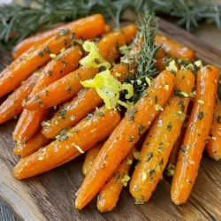 - Baby carrots or whole carrots - Garlic cloves - Olive oil - Fresh herbs (thyme and rosemary) - Honey - Lemon zest - Sea salt and black pepper - Baking sheet - Mixing bowl - Whisk When I make Garlic Herb Roasted Carrots, I love using baby carrots for their sweetness and tenderness. If you can’t find them, whole carrots work too. Just cut them into sticks. Fresh garlic adds a strong flavor that pairs well with the carrots. Olive oil is key for roasting. It helps the carrots caramelize and get that golden color. I also like to use fresh thyme and rosemary. They bring a lovely herbal note that elevates the dish. Honey adds a hint of sweetness, while lemon zest gives a fresh kick. Don't forget sea salt and black pepper for seasoning. For equipment, a simple baking sheet works great. A mixing bowl is perfect for making the marinade. You will need a whisk to blend the flavors well. This recipe is all about using quality ingredients. They make the dish shine. For the full recipe, check out the section below. - Preheat the oven to 425°F (220°C). - In a large bowl, mix minced garlic, olive oil, honey, thyme, rosemary, lemon zest, salt, and pepper. Whisk until well combined. This mix will create a fragrant marinade. - Add the baby carrots to the bowl. Toss them in the marinade until they are well coated. This step ensures every carrot gets that amazing flavor. - Spread the coated carrots on a baking sheet lined with parchment paper. Make sure they are in a single layer. This helps them roast evenly. - Place the baking sheet in the oven. Roast for 20-25 minutes, turning the carrots halfway through. You’ll know they are ready when they are tender with a nice caramelized look. For the full recipe, check out the Garlic Herb Roasted Carrots section. To get the best taste from your Garlic Herb Roasted Carrots, the right temperature is key. I recommend using a high heat of 425°F (220°C). This will help the carrots caramelize and develop sweet flavors. Arrange your carrots in a single layer on the baking sheet. This allows them to roast evenly and get that nice golden color. You can take the flavor to the next level by adding different herbs and spices. Consider using dill or parsley for a fresh twist. If you want a sweeter touch, add more honey or cut back if you prefer a savory taste. Each change gives the dish a new vibe! How you serve the dish matters. For a beautiful look, place the roasted carrots on a colorful platter. A sprinkle of lemon zest adds brightness. You can also garnish with a fresh sprig of rosemary. These simple touches make your dish not only tasty but also lovely to see. For the full recipe, check the section above. {{image_4}} You can swap baby carrots for parsnips or sweet potatoes. These vegetables add a different taste and texture. Mixing them with carrots makes a colorful dish. You can also combine them with other roasted vegetables. Think about bell peppers, zucchini, or onions. This adds more flavors and makes your meal more exciting. To change the taste, add spices like cumin or paprika. These spices give a warm kick to your dish. You can also try citrus zest. Orange or lime zest can brighten the flavors. Each option brings a new twist, making every meal unique. If you need a gluten-free dish, this recipe is already safe. You can enjoy it without worry. For vegan options, replace honey with maple syrup or agave. This keeps the sweetness while fitting your diet. Feel free to explore these adjustments to fit your needs. After cooking, let the carrots cool down at room temperature. This step helps to avoid condensation in storage. Once cooled, place the carrots in airtight containers. Glass or plastic containers work well. You can also use resealable plastic bags. Just remove as much air as possible before sealing. To reheat, use the oven for best results. Preheat it to 350°F (175°C). Spread the carrots on a baking sheet and heat for about 10 to 15 minutes. This method keeps the carrots tasty and crispy. You can also use a microwave, but be careful. Heat in short bursts of 30 seconds to avoid sogginess. Yes, you can freeze roasted carrots! To do this, let them cool fully first. Then, spread them out on a baking sheet and freeze for an hour. This prevents them from sticking together. After that, transfer the carrots to a freezer-safe bag. Label it with the date, and they can last up to three months. For the best taste, use them sooner rather than later. To clean carrots, start by rinsing them under cool water. Use a vegetable brush to scrub off any dirt. If you use whole carrots, peel them with a vegetable peeler to remove the skin. For baby carrots, just rinse them well. Make sure they are dry before cooking. Clean carrots help the flavors shine in Garlic Herb Roasted Carrots. To make roasted carrots less sweet, simply reduce the amount of honey in the recipe. You can also add more salt or lemon zest to balance the sweetness. If you want a savory twist, consider adding spices like cumin or smoked paprika. These adjustments can help you achieve the taste you like best. Yes, you can prepare Garlic Herb Roasted Carrots ahead of time. You can marinate the carrots and store them in the fridge for up to 24 hours. When you are ready to cook, just spread them on a baking sheet and roast as directed. This makes meal prep easy and fun, especially when entertaining. Roasting carrots is simple and fun! You learned about choosing fresh ingredients like baby carrots and garlic. The recipe guides you from marinating to roasting at the perfect temperature. Remember to try different herbs and spices for added flavor. You can also mix in other veggies for variety. Enjoy your tasty creation and share it with loved ones! Eating well can be easy and delicious. Now, get cooking and make your kitchen come alive!