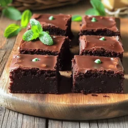 - 1 cup unsalted butter, melted - 2 cups granulated sugar - 4 large eggs - 1 teaspoon pure vanilla extract - 1 cup all-purpose flour - 1 cup unsweetened cocoa powder - 1/2 teaspoon baking powder - 1/4 teaspoon fine salt - 1 cup mint chocolate chips - 1/2 teaspoon peppermint extract Gathering the right ingredients is key to making great chocolate mint brownies. Each one plays an important role in flavor and texture. Unsalted butter: This gives a rich taste. Melt it for the best mix. Granulated sugar: It sweetens the brownies and helps them rise. Large eggs: They bind everything together and add moisture. Pure vanilla extract: This adds a warm, sweet note. All-purpose flour: It gives structure to the brownies. Unsweetened cocoa powder: This makes the brownies chocolatey and rich. Baking powder: This helps them rise, making them fluffy. Fine salt: Just a little salt enhances all the flavors. Mint chocolate chips: These add bursts of minty sweetness. Peppermint extract: This boosts the mint flavor, making it refreshing. You can easily adjust this recipe to fit your needs. Gluten-free alternatives: Use almond flour or gluten-free all-purpose flour instead of regular flour. Vegan substitutes: Replace eggs with flax eggs. Mix one tablespoon of flaxseed meal with three tablespoons of water for each egg. You can also use coconut oil instead of butter. These swaps allow everyone to enjoy these chocolate mint brownies! If you want to see the full recipe, check back to the beginning. Start by preheating your oven to 350°F (175°C). This temperature gives the brownies the right texture. Next, grab a 9x13 inch baking pan. Grease it lightly with non-stick spray or line it with parchment paper. This step helps with easy removal after baking. In a large mixing bowl, pour in 1 cup of melted butter and 2 cups of granulated sugar. Mix them together until smooth. This creates a sweet base for your brownies. Now, add 4 large eggs, one at a time. Beat well after each egg. This helps the eggs blend fully. Finally, stir in 1 teaspoon of pure vanilla extract for extra flavor. In another bowl, mix 1 cup of all-purpose flour, 1 cup of unsweetened cocoa powder, 1/2 teaspoon of baking powder, and 1/4 teaspoon of fine salt. Make sure there are no lumps in this dry mix. Now, gently fold this mixture into the wet ingredients. Use a spatula to blend them together. Be careful not to overmix. This step keeps your brownies light and chewy. Pour the brownie batter into your prepared pan. Spread it evenly with a spatula. Place the pan in the oven and bake for 25 to 30 minutes. To test for doneness, insert a toothpick into the center. It should come out with a few moist crumbs but no wet batter. After baking, take the pan out of the oven. Let the brownies cool in the pan for 15 to 20 minutes. This cooling time helps them set up. Then, transfer them to a wire rack to cool completely. Once cool, cut them into squares. Enjoy these delicious Chocolate Mint Brownies with friends and family. For the full recipe, please refer to the previous sections. To get the best texture in your brownies, avoid overmixing. Mix just until combined. Overmixing can make them tough. If you prefer fudgy brownies, use less flour or add an extra egg. For cake-like brownies, use a bit more flour and bake a little longer. Using high-quality cocoa powder makes a big difference. Look for brands with rich flavor. You can adjust the mint flavor to fit your taste. Start with half the amount of peppermint extract, then add more if you want a stronger mint taste. For serving, place the brownies on a nice platter. You can cut them into squares or triangles for variety. Garnish each piece with powdered sugar and fresh mint leaves. This adds a lovely touch and makes them look fancy. Enjoy your delicious treats! {{image_4}} You can get creative with Chocolate Mint Brownies. Adding nuts like walnuts or pecans gives a nice crunch. You can also mix in different types of chocolate. Dark chocolate chips can add richness, while white chocolate can bring sweetness. If you want to swap mint for other flavors, try orange zest for a citrus twist. This brings a fresh taste that pairs well with chocolate. You can make these brownies fit different diets easily. For gluten-free Chocolate Mint Brownies, use gluten-free flour instead of all-purpose flour. This keeps the texture while making them safe for those with gluten issues. If you want vegan Chocolate Mint Brownies, replace eggs with flax eggs. To make a flax egg, just mix one tablespoon of ground flaxseed with three tablespoons of water. Let it sit for a few minutes until it thickens. Also, use plant-based butter and dairy-free chocolate chips. These swaps help everyone enjoy these tasty brownies. For the full recipe, check out the detailed instructions above! To keep your chocolate mint brownies fresh, use airtight containers. This helps lock in the moisture and flavor. You can store them at room temperature for up to three days. If you want them to last longer, put them in the fridge. Just wrap them well to avoid drying out. Chocolate mint brownies last about one week in an airtight container at room temperature. For longer storage, you can freeze them. Cut the brownies into squares first. Wrap each piece in plastic wrap. Then place them in a freezer bag. They can stay frozen for up to three months. When you are ready to enjoy them, let them thaw in the fridge overnight. You can tell the brownies are done when a toothpick comes out with a few moist crumbs. Insert the toothpick into the center of the brownies. If it comes out clean, they may be overcooked. Aim for that perfect balance of gooeyness. Yes, you can use regular chocolate chips if you prefer. You can also try dark chocolate chips for a richer taste. If you want a different flavor, consider using white chocolate chips. Just keep in mind that the mint flavor will change. Store leftover brownies in an airtight container. This keeps them fresh and moist. You can keep them at room temperature for up to four days. For longer storage, refrigerate them for up to a week. Absolutely! You can make these brownies a day or two in advance. Just store them in an airtight container. This way, they will stay fresh for your event or gathering. Yes, you can make dairy-free brownies! Substitute the unsalted butter with a dairy-free butter or coconut oil. Also, check the mint chocolate chips for dairy content. There are many dairy-free options available now. You now have all the steps to make delicious chocolate mint brownies. We covered the key ingredients and how to mix and bake them. You learned tips for the best texture and flavor. We also explored tasty variations and how to store your brownies. Remember, baking is fun and a great way to share with friends. Enjoy your brownies, and don't be afraid to experiment with flavors. Happy baking!