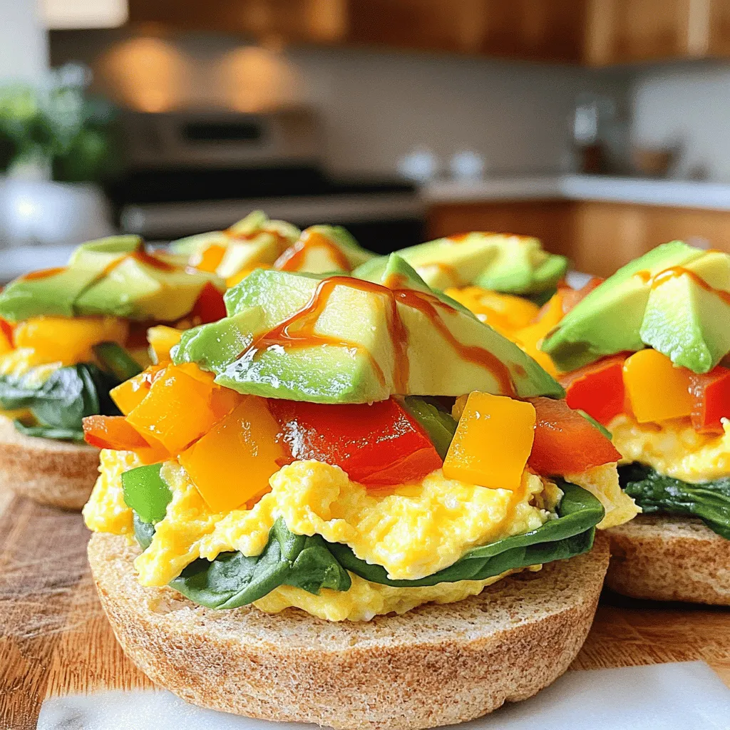 - 6 large eggs - 1/2 cup shredded cheddar cheese - 1/4 cup milk - 1/2 teaspoon garlic powder - 1/2 teaspoon onion powder - Salt and pepper to taste - 1 cup diced vegetables (bell peppers, spinach, and tomatoes) - 4 whole wheat English muffins, halved - 2 tablespoons olive oil or cooking spray - Optional toppings: avocado slices, hot sauce, or fresh herbs To make savory breakfast egg and cheese muffins, gather these key ingredients. Fresh eggs provide protein and structure. Shredded cheddar cheese adds a rich, creamy flavor. Milk combines with the eggs, making the mixture smooth. Garlic and onion powders enhance the taste without being overpowering. You can adjust the salt and pepper to fit your taste. For veggies, I love using bell peppers, spinach, and tomatoes. These add color and nutrition. Whole wheat English muffins serve as a hearty base. Olive oil or cooking spray helps with easy release from the muffin tin. Feel free to customize toppings like creamy avocado slices or a drizzle of hot sauce for extra zing. This recipe is easy to adapt to your preferences. You can find the full recipe at the beginning of this section. 1. Preheat your oven to 350°F (175°C). This step helps cook the muffins evenly. 2. Grease a muffin tin with olive oil or cooking spray. This ensures your muffins pop out easily later. 1. In a large mixing bowl, crack 6 large eggs. 2. Add 1/4 cup milk, 1/2 teaspoon garlic powder, 1/2 teaspoon onion powder, and a pinch of salt and pepper. 3. Whisk everything together until it looks smooth. This mix is your egg base. 1. Gently fold in 1/2 cup shredded cheddar cheese and 1 cup diced vegetables. Bell peppers, spinach, or tomatoes work great here. 2. Carefully pour the egg mixture into the muffin tin. Fill each cup about 3/4 full so the muffins can rise. 3. Next, take 4 whole wheat English muffins. Halve them and toast them until golden. This step adds a nice crunch. 4. Once toasted, place each muffin half on a plate. Drizzle the egg mixture over each half. Make sure to get a good amount on all. Now, you’re ready to bake! For the complete recipe, including all steps, check out the Full Recipe. - Ensure eggs are fully set before removing from oven. This step keeps the muffins from being runny. You can check by gently shaking the muffin tin. If they jiggle, they need more time. - Use cooking spray for easy removal. A well-greased muffin tin helps your muffins pop out without tearing. I always coat the tin generously to avoid any sticky mess. - These muffins are best served warm with toppings. Try adding creamy avocado or a drizzle of hot sauce for extra flavor. - Pair your muffins with fresh fruits or a light salad for balance. The sweetness of fruit complements the savory muffins nicely. You could even add a simple fruit salad on the side for a colorful plate. For the full recipe, check out [Full Recipe]. {{image_4}} You can make your breakfast muffins more exciting with different veggies. Consider adding zucchini, mushrooms, or asparagus. Zucchini adds moisture and a mild taste. Mushrooms bring a rich flavor and texture. Asparagus offers a fresh crunch. Just chop them small and mix them in. This way, you can enjoy a variety of flavors and colors in every bite. Cheese makes everything better. You can swap out cheddar for feta, mozzarella, or pepper jack. Feta gives a tangy twist. Mozzarella melts beautifully and adds creaminess. Pepper jack adds a spicy kick. Choose the cheese that fits your taste. It’s fun to try new flavors, so don’t hesitate to experiment! Adding protein is a great way to boost your muffins. You can cook bacon, sausage, or turkey to mix in. Bacon adds a savory crunch. Sausage brings a hearty flavor. Turkey is a lean option that still tastes great. Cook the meat first, chop it up, and fold it into the egg mixture. This will make your muffins more filling and delicious. For the full recipe, check out the Breakfast Egg and Cheese Muffins section. To store leftovers, let the muffins cool completely. Place them in an airtight container. You can also wrap each muffin in plastic wrap for extra protection. Store the container in the fridge. These muffins will stay fresh for up to four days. If you want to freeze muffins, follow these steps. First, let them cool completely. Wrap each muffin tightly in plastic wrap. Then place the wrapped muffins in a freezer-safe bag or container. They can last up to three months in the freezer. To reheat, take out a muffin and unwrap it. Microwave for 30 seconds or until warm. You can also reheat them in the oven at 350°F for about 10 minutes. To keep muffins fresh, follow these best practices. Always store them in a cool, dry place. Avoid exposing them to moisture. If you see any signs of mold, throw them away. You can also slice them to check for freshness before using. Yes, you can prep these muffins ahead of time. Make the egg mix and fill the muffin tin. Cover it and store it in the fridge for up to 24 hours. When you are ready, bake them straight from the fridge. This helps you save time in the morning. If you have leftovers, store them in the fridge. To reheat, pop them in the microwave for about 30 seconds. They will taste fresh and warm. If you want to replace eggs, you can use chia seeds or silken tofu. For chia seeds, mix 1 tablespoon with 2.5 tablespoons of water. Let it sit for 5 minutes to thicken. This will act like one egg. Silken tofu is another option. Blend 1/4 cup of silken tofu until smooth. It will keep your muffins moist while adding protein. Yes, you can make these muffins gluten-free. Use gluten-free English muffins instead of whole wheat ones. Check the label to ensure they are certified gluten-free. You can also add gluten-free flour to your egg mix if you want a thicker texture. This way, everyone can enjoy these tasty muffins! These muffins are easy to make and full of flavor. You learned how to mix eggs, cheese, and vegetables. With fun variations, you can customize them to your taste. Store leftovers in the fridge or freeze for later. These muffins are perfect for meal prep and quick breakfasts. Enjoy them warm with tasty toppings. You can adapt this recipe to fit your needs and preferences. Keep experimenting to find your favorite mix. Simple and delicious meals make cooking fun and rewarding.