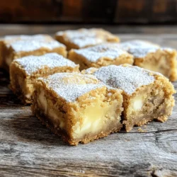 - 1 cup (2 sticks) unsalted butter - 1 cup light brown sugar, packed - 1/2 cup granulated sugar - 2 large eggs The main ingredients create a rich, buttery base for your blondies. The unsalted butter gives a nutty flavor when browned. The sugars add sweetness and help the blondies stay moist. Eggs bind everything together, making the texture soft and chewy. - 2 cups all-purpose flour - 1 teaspoon baking powder - 1/2 teaspoon baking soda - 1/4 teaspoon fine salt These baking essentials are key to your blondies' structure. All-purpose flour provides the backbone, while baking powder and baking soda help them rise. The salt enhances the flavors, balancing the sweetness from the sugars. - 1 cup white chocolate chips - 1/2 cup chopped nuts (such as pecans or walnuts) Add-ins elevate your blondies to the next level. White chocolate chips bring creaminess and sweetness. Nuts add a delightful crunch and extra flavor. You can mix and match based on your taste or what you have on hand. For the full recipe, be sure to check out the complete instructions above. 1. First, preheat your oven to 350°F (175°C). Grease a 9x13 inch baking pan. You can use butter or non-stick spray. For easy removal, line it with parchment paper. 2. Next, melt 1 cup of unsalted butter in a medium saucepan over medium heat. Stir the butter constantly. Keep an eye on it as it foams and turns a golden brown color. This should take about 5-7 minutes. The smell will be rich and nutty. Once it reaches that point, remove the saucepan from heat. Let it cool for a few minutes. 3. In a large mixing bowl, combine 1 cup of packed light brown sugar and 1/2 cup of granulated sugar. Pour the warm brown butter into this mixture. Whisk until the sugars blend smoothly with the butter. 4. Now it’s time to add eggs. Crack 2 large eggs into the bowl, adding them one at a time. Mix each egg in fully before adding the next. Finally, stir in 1 tablespoon of pure vanilla extract until it is evenly mixed. 5. In another bowl, whisk together 2 cups of all-purpose flour, 1 teaspoon of baking powder, 1/2 teaspoon of baking soda, and 1/4 teaspoon of fine salt. Slowly add this dry mixture to the wet ingredients. Fold them together gently until just combined. It’s okay if a few lumps remain; do not overmix. 6. Now, gently fold in 1 cup of white chocolate chips and 1/2 cup of chopped nuts, like pecans or walnuts, if you want. Make sure they are spread evenly in the batter. 7. Pour the batter into the prepared baking pan. Use a spatula to spread it out evenly across the pan. 8. Bake in your preheated oven for 20-25 minutes. The blondies are done when the edges turn golden. You can check for doneness by inserting a toothpick into the center. If it comes out with a few moist crumbs, they are ready. 9. Once baked, let the blondies cool in the pan for about 10 minutes. Then, transfer them to a wire rack to cool completely. For the full recipe, check the earlier section! To get the best texture in your blondies, you must not overmix the batter. When you mix too much, the blondies can turn out tough. Mix just until the flour disappears. It's okay to see a few lumps. Cooling time is also key. After baking, let the blondies cool in the pan for 10 minutes. Then, move them to a wire rack to cool completely. This helps them set properly and makes them easier to cut. Want to add more flavor? You can mix in a pinch of cinnamon or nutmeg. These spices add warmth and depth. You can also try almond extract instead of vanilla for a twist. These small changes can make your blondies even more special. When it's time to serve, cut the blondies into neat squares. You can serve them warm or at room temperature. For a fun touch, dust the top with powdered sugar. Pair them with a scoop of vanilla ice cream for a tasty treat. You can also serve them with fresh berries for a burst of color and flavor. Enjoy your delicious brown butter blondies! {{image_4}} For a nut-free blondie, you can leave out the nuts entirely. Instead of using chopped nuts, try adding a bit of extra chocolate. You can use more white chocolate chips or even mix in some milk chocolate chips. This keeps the blondie sweet and rich without the crunch. Want a gluten-free version? Use a gluten-free flour blend in place of all-purpose flour. This swap works well and keeps the texture soft. For a vegan version, replace the eggs with flax eggs. Mix 1 tablespoon of ground flaxseed with 2.5 tablespoons of water. Let it sit for a few minutes until it thickens. Use dairy-free butter and vegan chocolate chips for a tasty treat everyone can enjoy. Get creative with mix-ins! Swap the white chocolate chips for dark chocolate or semi-sweet chocolate. You can also add dried fruit like cranberries or blueberries for a fruity twist. If you want a fun crunch, try adding pretzel pieces or toffee bits. These add unique flavors and textures to the blondies. To keep your blondies fresh, store them in an airtight container. This will help maintain their soft and chewy texture. Place a piece of wax paper between layers if you stack them. This way, they won’t stick together. Keep the container at room temperature for two to three days. If you want them to last longer, put them in the fridge. They can stay fresh for up to a week in the fridge. Freezing blondies is easy and a great way to save some for later. First, let the blondies cool completely. Then, cut them into squares. Wrap each piece in plastic wrap. After that, place the wrapped blondies in a freezer-safe bag. Make sure to remove as much air as possible. They can last for up to three months in the freezer. To thaw, just take them out and let them sit at room temperature for an hour. You can also warm them up in the microwave for a few seconds. Understanding how long blondies can last is key. When stored in an airtight container at room temperature, they stay fresh for about three days. In the fridge, they last up to a week. If you freeze them, they can last up to three months. Just remember, the sooner you eat them, the better! For the best taste and texture, enjoy your blondies within a few days of baking. Brownies and blondies have different flavors and textures. Brownies are rich and chocolatey. They often have a fudgy texture. Blondies, on the other hand, taste like caramel and brown sugar. They are usually softer and chewier. Blondies do not have cocoa or chocolate in the batter, making their flavor unique. Yes, you can use salted butter. However, it will change the saltiness of your blondies. If you use salted butter, reduce the added salt in the recipe. This way, you keep a balanced flavor. Unsalted butter is best for precise control over saltiness. To test if your blondies are done, insert a toothpick into the center. If it comes out with a few moist crumbs, they are ready. If it has wet batter, they need more time. The edges should look golden and slightly firm. Trust your eyes and the toothpick test! You can substitute brown sugar with white sugar. However, it will change the flavor and texture. Brown sugar adds moisture and a caramel taste. Using only white sugar makes blondies less chewy and drier. For the best results, stick to brown sugar. Check out the Full Recipe for more details! In this blog post, we explored the key ingredients for delicious blondies, from butter to optional mix-ins. I provided step-by-step instructions to guide you through making the batter, baking, and checking doneness. We also covered useful tips for achieving the perfect texture, ways to enhance flavor, and creative presentation ideas. Remember, blondies can be customized to fit your diet, whether nut-free or gluten-free. With the right storage, they’ll stay fresh and tasty. Enjoy your baking adventures!