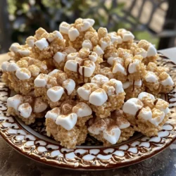 - 2 cups crispy rice cereal - 1 cup mini marshmallows - 1/4 cup unsalted butter These main ingredients form the base of our churro marshmallow treats. The crispy rice cereal gives the treats their crunch. Mini marshmallows bring sweetness and gooeyness, while unsalted butter adds richness and helps everything stick together. - 1/2 cup granulated sugar - 1 tablespoon ground cinnamon - 1 cup churro bites (store-bought or homemade) The sugar and cinnamon create that classic churro flavor we all love. Mixing these together gives the treats a sweet and spicy coating. Churro bites bring extra flavor and texture, making each bite a delight. - 1/4 cup chocolate chips (for drizzling) - Additional cinnamon-sugar for topping If you want to take your treats up a notch, try adding chocolate chips. They add creaminess that pairs well with the cinnamon. You can also sprinkle extra cinnamon-sugar on top for more sweetness and flavor. This simple mix of ingredients makes it easy to create a fun and tasty snack. For the full recipe and detailed steps, check out the [Full Recipe]. 1. Prepare the churro coating: In a small bowl, mix granulated sugar and ground cinnamon. Stir well and set it aside. 2. Melt the butter: In a large saucepan, add unsalted butter. Heat it over medium heat until it melts. Stir often to keep it from browning. 3. Incorporate marshmallows: Once the butter is melted, add mini marshmallows to the pan. Stir for 3 to 5 minutes until smooth and creamy. 1. Mix in the cereal: Remove the pan from heat. Add crispy rice cereal and stir gently. Make sure every piece is coated well with the marshmallow mix. 2. Fold in churro bites: Carefully fold churro bites into the mixture. This step gives every bite a nice churro flavor. 3. Shape the treats: Lightly grease a 9x9 inch baking dish with non-stick spray or butter. Press the mixture firmly into the dish. Make sure it is even for nice shapes. 1. Sprinkle with cinnamon sugar: Generously sprinkle the cinnamon-sugar mixture on top of the pressed treats. This adds a sweet and spicy touch. 2. Cool and cut into squares: Let the treats cool in the dish for about 30 minutes. Once set, cut them into squares or rectangles. 3. Optional chocolate drizzle: If you want, melt chocolate chips in a bowl. Heat them in 30-second intervals, stirring until smooth. Drizzle the melted chocolate over the treats for an extra treat. Follow these steps to make your churro marshmallow treats shine. For a full recipe, check out the Full Recipe section. - Avoid overcooking the marshmallows: If you cook them too long, they can get hard. Keep stirring until they melt completely, about 3 to 5 minutes. - Ensure even coating of cereal: It’s key to mix the crispy rice cereal well. If you don’t mix enough, some pieces will miss out on that tasty marshmallow goodness. - Pair with warm chocolate sauce or caramel: This makes a great dip. The rich sauce adds a nice contrast to the sweet treats. - Presentation tips for a decorative platter: Use a colorful platter to serve. Sprinkle some cinnamon-sugar on top for a fancy touch. It makes your treats stand out! - How to prep in advance: You can make these treats a day ahead. Just store them in an airtight container to keep them fresh. - Tips for keeping treats fresh: Keep them at room temperature. If you see them getting hard, you can microwave them for a few seconds to soften them up again. For the full recipe, check out the complete details to whip up these churro marshmallow treats! {{image_4}} You can change your churro marshmallow treats to fit your taste. Here are a few ideas: - Adding nuts or dried fruits: Mix in chopped nuts like almonds or walnuts for crunch. You can also add dried fruits like raisins or cranberries for a sweet twist. These add-ins make your treats more fun and nutritious. - Using flavored churro bites: If you find churro bites with unique flavors, use them! Cinnamon sugar, chocolate, or even spicy churro bites can give your treats a fun kick. Experiment with different flavors to discover your favorite. Making your treats fit your diet is easy with a few swaps: - Gluten-free options for cereals: Look for gluten-free crispy rice cereal. Brands like Rice Chex or gluten-free alternatives work great. This way, everyone can enjoy your delicious churro marshmallow treats. - Dairy-free alternatives for butter and chocolate: Use coconut oil instead of butter. For chocolate, try dairy-free chocolate chips. These swaps keep your treats tasty while meeting dietary needs. You can create churro marshmallow treats for special occasions: - Holiday-themed churro treats: For Christmas, add red and green sprinkles. For Halloween, use orange and black colors. These festive touches make your treats more appealing for parties. - Seasonal spices for flavor enhancement: Try adding nutmeg or pumpkin spice in the fall. In the spring, use a touch of lemon zest for a fresh flavor. These seasonal spices can make your treats stand out all year long. To keep your churro marshmallow treats fresh, use an airtight container. A glass or plastic container with a tight lid works best. Store them at room temperature for the best taste and texture. If you live in a warm area, consider putting them in the fridge. Just remember, cold storage can make them a bit chewy. These treats last about a week when stored properly. You will know they are past their prime if they become hard or dry. Watch for any signs of mold or an off smell. If you see any of these, it's best to toss them out. To freeze churro marshmallow treats, follow these steps: 1. Cool Completely: Let the treats cool at room temperature. 2. Wrap: Cut the treats into squares. Wrap each piece in plastic wrap. 3. Container: Place the wrapped treats in a freezer-safe bag or container. 4. Label: Write the date on the bag for reference. For reheating, take a frozen treat and microwave it for about 10-15 seconds. This method keeps them soft and tasty. Enjoy your delicious churro marshmallow delights! For the complete recipe, check out the Full Recipe. Churro marshmallow treats are quick to prepare. The total time is about 45 minutes. You spend 15 minutes prepping the ingredients. The cooking process takes about 30 minutes. It’s a perfect treat for a busy day! Yes, you can make some swaps! For a gluten-free option, use gluten-free crispy rice cereal. If you need a dairy-free treat, try using coconut oil instead of butter. You can also use dairy-free chocolate chips for drizzling. These swaps keep your treats delicious! To reheat churro treats, use the microwave. Place them on a plate and heat for about 10-15 seconds. This warms them up without making them hard. You can also use an oven. Preheat to 350°F (175°C) and warm for about 5-7 minutes. Both methods bring back the soft texture. Absolutely! You can prepare these treats ahead of time. Make them and let them cool, then cut them into squares. Store in an airtight container at room temperature. They taste great for up to three days. If you want to keep them longer, freeze them. Just thaw before serving for a fresh taste. This blog post shared easy steps to make delicious churro marshmallow treats. We covered key ingredients, tips to avoid common mistakes, and fun variations. You can serve them with warm sauces or store them for later enjoyment. Remember, these treats are fun to customize and share. Enjoy making your churro treats and let your creativity shine!