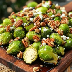 To make roasted Brussels sprouts with balsamic glaze, gather these items: - 1 lb Brussels sprouts, trimmed and halved - 2 tablespoons extra virgin olive oil - 1 teaspoon sea salt - 1/2 teaspoon freshly ground black pepper - 2 tablespoons high-quality balsamic vinegar - 1 tablespoon pure honey - 1 clove garlic, finely minced If you want to add more taste and texture, consider these options: - 1/4 cup toasted pecans, chopped (for crunch) - 1/4 cup crumbled feta cheese (for creaminess) You can swap some ingredients if needed. Here are a few ideas: - Replace olive oil with avocado oil for a different flavor. - Use maple syrup instead of honey for a vegan option. - If you don’t have pecans, try walnuts or almonds for the crunch. - Feta cheese can be swapped with goat cheese for a tangy twist. These ingredients combine to create a delicious dish. The balance of sweet and savory flavors makes roasted Brussels sprouts a delight. For the full recipe, check out the reference above. First, gather your Brussels sprouts. You need about 1 pound for this recipe. Trim off the ends and slice them in half. This helps them cook evenly. Place the halved sprouts in a large bowl. Next, drizzle in 2 tablespoons of extra virgin olive oil. Add 1 teaspoon of sea salt and 1/2 teaspoon of black pepper. Toss everything together until the sprouts are nicely coated. This step is key for flavor. While the sprouts roast, you can make the balsamic glaze. In a small saucepan, combine 2 tablespoons of balsamic vinegar, 1 tablespoon of honey, and 1 clove of minced garlic. Heat the saucepan over medium heat. Stir the mix often to avoid burning. After about 5 to 7 minutes, the glaze should thicken. It will add a sweet and tangy kick to your sprouts. Now, it's time to roast. Preheat your oven to 400°F (200°C). Spread the seasoned sprouts on a rimmed baking sheet in a single layer. Make sure the cut sides face down. This helps them get crispy. Roast for 20 to 25 minutes. Halfway through, stir the sprouts for even cooking. They should be golden brown and crispy when done. Now, drizzle your balsamic glaze over the roasted sprouts and toss gently to coat. Enjoy these delightful Brussels sprouts as a side or snack. They are full of flavor and easy to make. For a full recipe, check the details above! When choosing Brussels sprouts, look for firm, bright green heads. They should feel heavy for their size. Avoid any that are yellow or wilted. Fresh sprouts have tight leaves and a nice scent. You want sprouts that are about 1 to 1.5 inches in size. Smaller sprouts are usually more tender and sweet. Roasting Brussels sprouts brings out their natural sweetness. Start by preheating your oven to 400°F (200°C). Cut the sprouts in half for even cooking. Toss them well with olive oil, salt, and pepper. Spread them in a single layer on a baking sheet. This allows them to crisp up nicely. Stir halfway through to ensure even browning. To boost flavor, add garlic to your balsamic glaze. This gives it a rich taste. Consider mixing in toasted pecans for crunch. Crumbled feta can add creaminess. A sprinkle of red pepper flakes gives a nice kick. Don't forget to drizzle extra balsamic glaze on top for added depth. Enjoy these delightful flavors with your full recipe! {{image_4}} To turn roasted Brussels sprouts into a full meal, add protein. Chicken or turkey pairs well with the sweet glaze. Grilled salmon offers a rich taste that complements the sprouts. For a vegetarian option, consider chickpeas or lentils. These add protein and texture. You can change the flavors based on the seasons. In fall, add roasted squash for sweetness. In winter, toss in some cranberries for a tart burst. Spring brings fresh herbs like dill or basil. Summer offers colorful bell peppers that add crunch and color. Each season brings its own fun twist to this dish. For a vegan twist, swap honey with maple syrup or agave nectar. This keeps the glaze sweet while staying plant-based. You can also skip the feta cheese for a lighter version. Add more nuts or seeds for crunch and protein. These small changes make the dish fit any diet. Feel free to explore these variations while enjoying the full recipe for roasted Brussels sprouts with balsamic glaze. After enjoying your roasted Brussels sprouts, let them cool. Place them in an airtight container. This keeps them fresh in the fridge for up to four days. Make sure to store them without the balsamic glaze to prevent sogginess. Reheat your Brussels sprouts in the oven for the best results. Preheat the oven to 350°F (175°C). Spread the sprouts on a baking sheet and heat for about 10-15 minutes. This keeps them crispy. You can also use a skillet over medium heat. Stir occasionally until they warm up. If you want to save Brussels sprouts for later, you can freeze them. First, blanch the sprouts in boiling water for two minutes. Then, quickly transfer them to ice water to stop the cooking. Drain them well and pack them in freezer bags. They can last up to three months in the freezer. When you’re ready to use them, just thaw and reheat. You can enjoy your roasted Brussels sprouts all year round! For the full recipe, check out the Sweet & Savory Roasted Brussels Sprouts with Balsamic Glaze. The best way to prepare Brussels sprouts is to roast them. Start by trimming the ends and halving them for even cooking. Toss them with olive oil, salt, and pepper. Spread them out on a baking sheet with the flat side down. This helps them get nice and crispy while roasting. Yes, you can make balsamic glaze ahead of time. Cook the balsamic vinegar, honey, and garlic in a saucepan until it thickens. Once cooled, store it in an airtight container in the fridge. It will stay good for about a week, ready for use! Brussels sprouts are done roasting when they are golden brown and crispy. They should be tender on the inside. You can check them with a fork. If it goes in easily, they are ready. For the best results, stir them halfway through cooking for even crispiness. This blog post covered key ingredients, step-by-step instructions, tips, and variations for Brussels sprouts. You learned how to pick fresh sprouts and roast them perfectly. Understanding these details helps you create a tasty dish with ease. Feel free to try different flavors and adapt the recipe to your needs. By storing and reheating correctly, you can enjoy leftovers too. With these skills, cooking Brussels sprouts can be fun and rewarding. Enjoy your delicious creations!