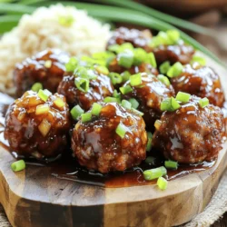 - 1 lb ground beef (or ground turkey) - 1/2 cup breadcrumbs - 1/4 cup grated Parmesan cheese - 2 cloves garlic, minced - 1 tablespoon fresh ginger, grated - 1 large egg The main ingredients are key to the meatballs' flavor and texture. Ground beef gives a rich taste, while turkey offers a lighter option. Breadcrumbs add a nice texture, and Parmesan brings a savory kick. Garlic and ginger enhance the flavor, giving the meatballs a lovely aroma. The egg helps bind everything together. - 1/4 cup honey - 2 tablespoons soy sauce - 1 tablespoon sesame oil - 1 tablespoon rice vinegar The honey garlic sauce is what makes these meatballs shine. Honey adds sweetness, while soy sauce brings depth. Sesame oil adds a nutty flavor, and rice vinegar gives a slight tang. Together, they create a sauce that is both sticky and delicious. - 1/2 teaspoon ground black pepper - 1/4 teaspoon red pepper flakes (optional, for a hint of spice) - Chopped green onions, for garnish Optional ingredients can enhance your dish. Black pepper adds warmth, while red pepper flakes give a little heat. Green onions not only look great but also add a fresh taste. Feel free to adjust these to match your personal preference. For the full recipe, check out the cooking guide. To start, I take a large bowl. I add 1 pound of ground beef, or ground turkey if I want a lighter dish. Next, I mix in 1/2 cup of breadcrumbs and 1/4 cup of grated Parmesan cheese. Then, I crack in 1 large egg. I also add 2 minced garlic cloves and 2 tablespoons of soy sauce. To boost the flavor, I add 1 tablespoon of fresh ginger and 1/2 teaspoon of black pepper. If you like a bit of heat, feel free to add 1/4 teaspoon of red pepper flakes. I mix gently with my hands or a spoon. It's important not to over-mix, as this can make the meatballs tough. Next, I preheat the oven to 400°F (200°C). I line a baking sheet with parchment paper. This helps the meatballs cook evenly and makes cleanup easier. Once the oven is ready, I take small portions of the meat mixture and roll them into balls. Each ball should be about 1 inch wide. I place the meatballs on the baking sheet, leaving some space between them. While the meatballs bake for 15-20 minutes, I prepare the sauce. In a small saucepan, I combine 1/4 cup of honey, 1 tablespoon of sesame oil, and 1 tablespoon of rice vinegar. I heat this over medium heat and stir until mixed well. I make sure not to let it boil, as I want the flavors to blend nicely without burning. After baking, I carefully move the meatballs to the saucepan with the honey garlic sauce. Using a spatula, I gently toss the meatballs, making sure each one is covered in sauce. I let them simmer on low heat for 2-3 minutes. This step helps the flavors meld together beautifully. Follow these steps, and you'll create a dish that's both easy and comforting. For the full recipe, check out the earlier section! To get the best meatballs, do not over-mix your meat mixture. When you mix too much, it makes the meatballs tough. Just combine everything until it is mixed well. This keeps them soft and juicy. When baking, use parchment paper on your baking sheet. This helps prevent sticking and makes cleanup easy. Bake the meatballs evenly spaced. This way, they cook all the way through without steaming each other. Add more flavor by using fresh herbs and spices. Try adding parsley, basil, or even cilantro. Fresh ingredients bring out the best taste. You might also want to add a bit of garlic powder or onion powder for extra depth. If you want a kick, sprinkle in some crushed red pepper flakes. This adds a nice touch without being too spicy. Honey garlic meatballs pair well with rice or noodles. Both soak up the delicious sauce, making every bite tasty. You can also serve them with a fresh salad for a lighter meal. For presentation, arrange the meatballs on a big platter. Drizzle leftover sauce over the top for a glossy finish. Top with chopped green onions for a pop of color. This makes your dish look as good as it tastes! {{image_4}} You can easily swap ground beef for ground turkey or chicken. These options give a lighter taste and reduce fat. Ground turkey works well with the honey garlic sauce, keeping the dish flavorful. If you want a vegetarian or vegan option, use plant-based meat substitutes. Many brands offer great products that mimic the texture of meat. You can also make meatballs with lentils or chickpeas. Just mash them and follow the same steps as the meat version. For a spicy kick, try adding sriracha to the sauce. Just mix in a tablespoon for heat. You can also create a sweet and sour sauce by adding vinegar and brown sugar. This gives a nice twist to the dish. Feel free to experiment with different sauces. Each version can change the flavor, making the meatballs exciting every time you make them. You can cook these meatballs in a slow cooker for a hands-off approach. Just place them in the cooker with the sauce and let them simmer on low for 4-6 hours. This method makes the meatballs very tender. If you prefer stove-top cooking, heat a pan and brown the meatballs first. Then, add the sauce and let them simmer on low heat. This method gives a nice crust on the outside while keeping them juicy inside. To keep your honey garlic meatballs fresh, store them properly. Place any leftovers in an airtight container. They will last in the fridge for up to three days. Make sure to let them cool before sealing. This prevents moisture buildup, which can make them soggy. For long-term storage, you can freeze the meatballs. Use a freezer-safe bag or container. They can last up to three months in the freezer. Just remember to flatten the bag to save space. It’s best to freeze them without the sauce. This helps keep their texture nice. When it's time to enjoy your leftovers, reheating properly is key! The best method is to use the oven. Preheat it to 350°F (175°C). Place the meatballs on a baking sheet and cover them with foil. This keeps them moist. Heat for about 15-20 minutes. If you want to use the microwave, place the meatballs in a safe dish. Add a little splash of water or sauce to keep them juicy. Heat them in short intervals, about 30 seconds at a time. Stir in between to ensure even heating. Regardless of the method, check that they are warmed through. This will help keep the flavor and texture you love. Enjoy your honey garlic meatballs just as tasty as the first time! How long to cook meatballs in the oven? Cook meatballs for 15 to 20 minutes at 400°F (200°C). Check for an internal temp of 160°F (71°C) for safety. Can I make this dish ahead of time? Yes, you can prepare the meatballs and sauce in advance. Store them in the fridge for up to two days. What can I substitute for soy sauce? Try tamari or coconut aminos as soy sauce substitutes. Both options work well in the sauce. Can I use different types of meat? Absolutely! Ground turkey or chicken are great substitutes. They offer lighter flavors and work nicely with the sauce. Is there a gluten-free option for breadcrumbs? Yes, use gluten-free breadcrumbs or ground oats. Both options maintain texture without gluten. How do I know when meatballs are done? Use a meat thermometer to check. Meatballs should reach an internal temperature of 160°F (71°C) to ensure they are fully cooked. Can I bake these without parchment paper? Yes, but using parchment paper helps prevent sticking. If you don’t have it, grease the baking sheet well. This article covered how to make delicious honey garlic meatballs. We discussed main ingredients like ground beef, breadcrumbs, and honey garlic sauce. You learned step-by-step instructions for preparation, cooking, and serving. I also shared tips for texture and flavor, along with storage advice. Experiment with variations for new tastes or dietary needs. Enjoy making this easy and tasty dish again and again!
