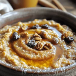 - 2 cups rolled oats - 2 cups unsweetened almond milk - 1/3 cup pure maple syrup - 1 ripe banana - 2 teaspoons baking powder - 1 teaspoon ground cinnamon - 1/4 teaspoon salt - 1/2 cup chopped walnuts or pecans - 1/4 cup raisins (optional) - 2 tablespoons brown sugar - 1 teaspoon ground cinnamon - 1 tablespoon melted coconut oil or butter To make cinnamon roll baked oatmeal, you need some simple ingredients. Start with rolled oats and almond milk. Rolled oats are great for texture. Almond milk adds creaminess and flavor. Next, maple syrup brings natural sweetness. A ripe banana gives a lovely, moist texture. You can use baking powder for fluffiness. Ground cinnamon gives that warm, cozy flavor. Salt enhances all the tastes in your dish. Chopped walnuts or pecans add a nice crunch. Raisins are optional but add a sweet burst. For the cinnamon swirl, mix brown sugar with ground cinnamon. This adds a sweet, spiced layer. Melted coconut oil or butter helps the swirl spread easily. Gather these ingredients to create a tasty breakfast treat! 1. Preheat your oven to 350°F (175°C). This helps bake the oatmeal evenly. 2. Lightly grease a 9x9-inch baking dish. Use cooking spray or coconut oil. This prevents sticking. 3. In a large mixing bowl, combine the rolled oats and almond milk. 4. Add the maple syrup, mashed banana, vanilla extract, baking powder, ground cinnamon, and salt. 5. Whisk these ingredients together until smooth. 1. Gently fold in the chopped walnuts and raisins. Make sure they mix well. 2. Pour the oatmeal mixture into the prepared baking dish. Spread it evenly. 1. In a small bowl, whisk together the brown sugar, ground cinnamon, and melted coconut oil. 2. Drizzle this cinnamon mixture evenly over the oatmeal. 3. Use a butter knife to swirl it gently. This gives a nice marbled effect. 1. Bake the dish for about 30 to 35 minutes. The top should be golden. 2. Insert a toothpick into the center. It should come out clean. 3. Let the baked oatmeal cool for a few minutes. 4. Use a sharp knife to cut it into squares for serving. You can easily swap almond milk for other types of milk. Use oat milk, soy milk, or regular milk, depending on your taste. If you want a richer flavor, try using whole milk or coconut milk. For sweeteners, maple syrup is great, but you can use honey or agave syrup too. You can also use brown sugar if you prefer. Each option brings a unique taste to your dish. To get the best swirl, drizzle the cinnamon mixture slowly. Use a knife to swirl it in gently. This keeps the mix from blending too much. Aim for a nice marbled look. Adding toppings can make your baked oatmeal even better. Try adding fresh fruit like sliced bananas or berries on top. You can also sprinkle more nuts or a dollop of yogurt before serving for extra flavor and texture. Serve your baked oatmeal warm. Drizzle some extra maple syrup on top for sweetness. A dollop of yogurt adds creaminess and balances the flavors well. For a pretty touch, dust the squares with powdered sugar right before you serve them. This makes them look fancy and inviting, perfect for any breakfast or brunch. {{image_4}} You can make this baked oatmeal even more fun. Try chocolate chip cinnamon roll baked oatmeal. Just add 1/2 cup of chocolate chips to the mix. The chocolate melts and makes it extra gooey. Another tasty option is apple cinnamon roll baked oatmeal. Dice 1 cup of apples and fold them into the mix. The apples add moisture and a sweet crunch. For those with gluten issues, a gluten-free version is easy. Just use gluten-free oats instead of regular oats. This keeps the texture while making it safe for gluten-free eaters. If you want to go vegan, swap almond milk for another plant-based milk. You can replace maple syrup with agave syrup or coconut sugar. These changes make the recipe suitable for all plant lovers. When fall arrives, try pumpkin spice baked oatmeal. Add 1 cup of pumpkin puree and 2 teaspoons of pumpkin spice to the mix. This gives a warm, cozy flavor that pairs well with chilly days. In summer, berry-infused cinnamon roll baked oatmeal is a hit. Mix in 1 cup of fresh or frozen berries. Blueberries or strawberries work great. They add a bright flavor that makes this dish refreshing. To keep your cinnamon roll baked oatmeal fresh, store it in an airtight container. This helps prevent drying out. You can also cover it tightly with plastic wrap. Keep it in the fridge, where it will last up to five days. Recommended containers include glass or plastic food storage containers. Make sure they seal well. This will help preserve both flavor and moisture. When you’re ready to enjoy your leftovers, reheat them in the oven or microwave. For the oven, preheat to 350°F (175°C). Place the oatmeal in an oven-safe dish and cover it with foil. Heat for about 10-15 minutes or until warm. If using a microwave, put the oatmeal in a microwave-safe bowl. Heat it in 30-second intervals. This will ensure even warming. To add moisture back, consider drizzling a little almond milk over the top before reheating. This keeps it from getting dry. You can freeze cinnamon roll baked oatmeal for later. First, let it cool completely. Then, cut it into squares. Wrap each piece in plastic wrap. Place them in a freezer-safe bag or container. This helps avoid freezer burn. To thaw, move a piece to the fridge overnight. You can also reheat it straight from frozen. Just add a few extra minutes to your reheating time. Enjoy a warm, delicious treat whenever you want! Can I make this recipe ahead of time? Yes, you can prepare this oatmeal the night before. Just mix all the ingredients and store them in the fridge. When you are ready, bake it in the morning. This makes breakfast easy and quick. How long does cinnamon roll baked oatmeal last? Cinnamon roll baked oatmeal lasts about 4 to 5 days in the fridge. Just keep it in an airtight container. You can also freeze it for up to 3 months for a longer shelf life. What can I add to enhance the nutritional value? You can add chia seeds or flaxseeds for extra fiber. You might also try adding some fresh berries. They add vitamins and a burst of flavor. Nuts are great too, for healthy fats and crunch. Can this recipe be doubled for larger gatherings? Absolutely! Just double all the ingredients. Use a larger baking dish to fit everything. Bake it a bit longer, checking for doneness with a toothpick. What to do if the oatmeal is too dry or too moist? If it’s too dry, add a splash more milk before baking. If it’s too moist, bake it a bit longer. Keep an eye on it to avoid burning. How can I adjust the sweetness to my liking? You can reduce the maple syrup for less sweetness. You could also add a bit more if you prefer it sweeter. Taste the batter before baking to find your perfect balance. Cinnamon roll baked oatmeal is easy to make and delicious. You need simple ingredients, like oats, almond milk, and a ripe banana. I showed you how to mix, bake, and swirl in cinnamon for flavor. Remember, you can add twists like chocolate chips or pumpkin spice. Store leftovers well to enjoy later. This dish is flexible for diets and tastes. With these tips, you can create your perfect breakfast treat. Give it a try, and enjoy every bite!