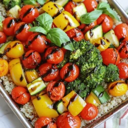 - 1 cup cherry tomatoes - 1 red bell pepper - 1 yellow bell pepper - 1 medium zucchini - 1 red onion - 2 cups broccoli florets - 3 tablespoons balsamic vinegar - 2 tablespoons extra virgin olive oil - 1 teaspoon garlic powder - 1 teaspoon dried thyme - Salt and freshly ground black pepper - 1 cup cooked quinoa - Fresh basil leaves for garnish Gathering the right ingredients is key. Each veggie brings its own flavor and texture. Cherry tomatoes add sweetness and zest. Red and yellow bell peppers give crunch and color. Zucchini adds a nice, tender bite. Red onion offers a mild sharpness, while broccoli gives a delightful crunch. For the dressing, balsamic vinegar and olive oil mix to create a rich glaze. Garlic powder and thyme enhance the dish with herb notes. Don’t forget the salt and pepper to bring all the flavors together. When it's time to serve, the cooked quinoa acts as the perfect base. Fresh basil leaves will add a pop of freshness and aroma. This bowl not only looks good but also tastes amazing. Each bite is a mix of roasted veggies and nutty quinoa. Enjoy the harmony of flavors and colors in every serving! - Set oven temperature to 425°F (220°C). - Prepare a large baking sheet with parchment paper. This helps the veggies not stick. - Combine halved cherry tomatoes, diced red and yellow bell peppers, sliced zucchini, red onion, and broccoli in a bowl. - Toss the veggies gently to mix them well. This step ensures even roasting. - Whisk together balsamic vinegar, olive oil, garlic powder, dried thyme, salt, and pepper in a bowl. - This dressing adds great flavor to your veggies. Make sure it’s well-mixed. - Drizzle the balsamic dressing over the vegetables and toss until coated. - Spread vegetables on the baking sheet in a single layer. Roast for 20-25 minutes. Stir halfway for even roasting. - Divide cooked quinoa among serving bowls. - Top each bowl with the roasted veggies. Garnish with fresh basil leaves for a lovely touch. To get perfect roasted veggies, space them out on the sheet pan. If they are too close, they will steam instead of roast. This step ensures they turn golden brown and crispy. Stir the vegetables halfway through cooking. This helps them cook evenly and develop a nice texture. For a burst of flavor, add an extra drizzle of balsamic vinegar right before serving. This makes the dish even more delicious. You can also add lemon wedges on the side. The citrus adds a fresh twist that brightens the meal. Garnish your bowls with more fresh basil leaves. This not only looks nice but adds aroma. Consider placing your bowls on colorful plates to make the meal pop. A drizzle of balsamic vinegar on top also enhances the look and taste. {{image_4}} You can enhance your bowls with some protein. Grilled chicken adds a nice flavor. Just slice it thin and place it on top of the veggies. Tofu is another great choice. It soaks up the balsamic dressing well. Use firm tofu for the best texture. Chickpeas are a tasty, plant-based option. They add protein and a bit of crunch. Just toss them with the veggies before roasting. Feel free to use any seasonal or favorite vegetables. Carrots bring a sweet crunch. Sweet potatoes add richness and color. Cauliflower works well, too. It roasts nicely and takes on great flavors. If you like greens, try adding spinach or kale. Just toss them in at the end, so they wilt slightly. While the recipe calls for quinoa, many grains work well. Brown rice is a hearty choice. It fills you up and pairs nicely with the veggies. Farro adds a nutty flavor that complements the dish. You can also use barley or even couscous for a different texture. Cook the grains first, then layer them in your bowl. To store leftovers in the fridge, let the bowls cool first. Place the roasted veggies in an airtight container. Add the quinoa to a separate container to keep it fresh. Store both in the fridge for up to four days. This keeps your meal tasty and safe to eat. The best methods for reheating roasted veggies are simple. You can use a microwave or an oven. For the microwave, place the veggies on a plate and heat in short bursts. Stir between each burst to avoid hot spots. For the oven, preheat it to 350°F (175°C). Spread the veggies on a baking sheet and warm for about 10 minutes. This helps them stay crispy. To freeze roasted vegetable bowls, make sure they are cool. Place the veggies and quinoa in freezer-safe bags. Remove as much air as possible before sealing. Label each bag with the date. You can freeze them for up to three months. When ready to eat, thaw in the fridge overnight and reheat as needed. Yes, you can use many types of veggies. Think about using: - Carrots - Cauliflower - Sweet potatoes - Asparagus - Brussels sprouts Feel free to mix and match based on what you like. Just keep in mind that cooking times may vary. Cut thicker veggies smaller for even cooking. Yes, this recipe is vegan. It uses no animal products. The balsamic vinegar and olive oil are plant-based. All the veggies are also vegan-friendly. You can enjoy this dish without worry. Leftovers can last up to four days. Store them in an airtight container. Keep them in the fridge for best results. When you reheat, make sure they are hot all the way through. You can also freeze them for up to three months. Just thaw in the fridge before reheating. This article shared how to make a tasty roasted vegetable bowl. You learned about the main ingredients and how to prepare each step. Tips for roasting, flavor, and presentation will help your dish shine. You can even try fun variations with proteins or grains. Storing and reheating leftovers is easy with simple guidelines. Now, gather your ingredients and start roasting. Enjoy a healthy meal full of flavor!
