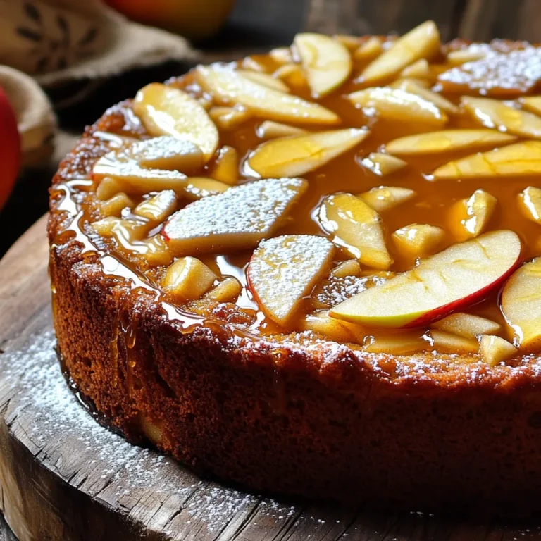 For the Apple Cider Cake, you will need: - 2 cups apple cider - 2 ½ cups all-purpose flour - 1 cup granulated sugar - ½ cup packed brown sugar - 1 cup unsalted butter, softened to room temperature - 3 large eggs - 1 teaspoon pure vanilla extract - 1 tablespoon baking powder - 1 teaspoon baking soda - 1 teaspoon ground cinnamon - ½ teaspoon ground nutmeg - ½ teaspoon salt - 1 cup apples, peeled, cored, and diced These ingredients work together to bring out the sweet and spicy flavors of fall. The apple cider gives the cake moisture and a rich apple taste. To make the maple glaze, gather: - 1 cup powdered sugar - 2 tablespoons pure maple syrup - 1 tablespoon milk (adjust for desired glaze thickness) This glaze adds a sweet touch on top of the cake. It pairs perfectly with the warm spices in the cake. For a lovely touch, consider these garnishes: - Thinly sliced apples - A light dusting of powdered sugar These garnishes not only make the cake look pretty but also add extra flavor. You can serve the cake on a rustic plate for a cozy presentation. First, you need to preheat your oven to 350°F (175°C). This step is key for even baking. Next, grab a 9x13-inch baking pan or two 9-inch round cake pans. Grease them with unsalted butter. Then, sprinkle flour on top of the butter to coat the pans. This will help the cake come out easily after baking. Take 2 cups of apple cider and pour it into a medium saucepan. Heat it over medium heat. Bring the cider to a rolling boil. Once it boils, lower the heat to let it simmer. This simmering should last about 15-20 minutes. You want to reduce the cider to about 1 cup. This step concentrates the apple flavor. After reducing, remove the saucepan from the heat. Let the cider cool slightly before adding it to your batter. In a large mixing bowl, cream together 1 cup of softened butter, 1 cup of granulated sugar, and ½ cup of packed brown sugar. Use an electric mixer on medium speed until it looks light and fluffy. Next, add 3 large eggs. Add them one at a time, mixing well after each one. This helps your batter be smooth. Now, stir in 1 teaspoon of pure vanilla extract. In another bowl, mix 2½ cups of all-purpose flour, 1 tablespoon of baking powder, 1 teaspoon of baking soda, 1 teaspoon of ground cinnamon, ½ teaspoon of ground nutmeg, and ½ teaspoon of salt. Use a whisk to blend it well. Now, it’s time to combine your wet and dry ingredients. Add the dry mix to the butter mix. Do this slowly and alternate with the reduced apple cider. Start and end with the dry mix. Mix until just combined. A few lumps are okay; don’t overmix. Finally, fold in 1 cup of diced apples gently. This adds a nice texture and flavor to your cake! Now you are ready to bake! To keep your cake moist, use fresh apple cider. Reducing it down adds rich flavor and keeps the cake tender. Make sure to add the cider at room temperature. Mixing in diced apples also helps with moisture. This gives you juicy bites throughout the cake. When mixing the batter, start with a light hand. Cream the butter and sugars until fluffy. Add eggs one at a time, mixing well after each. When it’s time to add dry ingredients, alternate with the cider. Do not overmix; a few lumps are okay. Gently fold in the apples. This helps keep the cake light and airy. For the glaze, whisk powdered sugar, maple syrup, and milk together until smooth. Adjust the milk for your desired thickness. If you want a runny glaze, add more milk. Drizzle it over the cooled cake. Let it set before slicing. This gives a beautiful finish and adds sweet flavor. {{image_4}} You can add nuts or other fruits to make this cake even better. Chopped walnuts or pecans add a nice crunch. You can also use dried fruits, like cranberries or raisins, for a sweet twist. Fold in about a cup of your choice into the batter. This will enhance the flavor and texture, making each bite exciting. The maple glaze is delicious, but you can change it up! Add a splash of vanilla or a hint of cinnamon for extra flavor. You can even mix in a little orange zest for a fresh twist. Adjust the milk to get the glaze just right. The key is to keep it smooth and pourable. If you need a gluten-free version, swap the all-purpose flour for a gluten-free blend. Make sure it has xanthan gum for the best texture. You can also use almond flour for a nutty taste. Just remember that baking times may change, so keep an eye on your cake while it bakes. Enjoy the same great flavor without the gluten! To keep your apple cider cake fresh, store it in an airtight container. This helps prevent it from drying out. Place a piece of parchment paper between the cake and the lid for added protection. You can also wrap the cake tightly in plastic wrap. Store it at room temperature for up to three days. If you want to keep it longer, move it to the fridge. Freezing is a great option if you have extra cake. First, let the cake cool completely. Then, slice it into individual servings. Wrap each slice in plastic wrap tightly. After that, place the wrapped slices in a freezer-safe bag or container. Label the bags with a date. The cake can stay in the freezer for up to three months. To enjoy later, just thaw it in the fridge overnight. To reheat your apple cider cake, preheat your oven to 350°F (175°C). Place the slice on a baking sheet. Heat it for about 10-15 minutes. You can also microwave it for a quick treat. Heat each slice for about 20-30 seconds, checking to avoid overheating. Serve it warm and enjoy the cozy flavors! You can tell the cake is done by checking it with a toothpick. Insert the toothpick into the center of the cake. If it comes out clean, the cake is ready. For round cakes, this usually takes about 30-35 minutes. If you bake a sheet cake, it may take 40-45 minutes. The edges will look golden brown, and the cake will spring back when lightly pressed. Yes, you can make the cake ahead of time. Bake it a day before you plan to serve it. Once it cools, wrap it tightly in plastic wrap and keep it at room temperature. If you want to keep it longer, you can refrigerate it. Just be sure to glaze it just before serving for the best taste and look. Absolutely! Store-bought apple cider works great in this recipe. Just make sure to choose a quality cider for the best flavor. You can skip the step of reducing it if you use a concentrated version. However, reducing fresh cider adds a sweet depth to the cake. Either way, your cake will still taste delicious! This blog post shared everything you need to make a great apple cider cake. You learned about the main ingredients, how to prepare the batter, and tips for keeping it moist. Variations let you customize the recipe, and storage tips help with leftovers. In the end, making this cake can be fun and satisfying. Enjoy this tasty treat any time of the year. Happy baking!