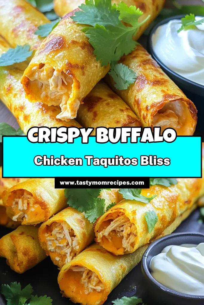 Spice up your snack time with these delicious Spicy Air Fryer Buffalo Chicken Taquitos! Filled with shredded chicken, creamy cheese, and zesty buffalo sauce, these crispy treats are perfect for any occasion. Easy to make and ready in just 25 minutes, they're sure to become a favorite! Click through for the full recipe and impress your friends and family at your next gathering. #AirFryerRecipes #BuffaloChicken #SnackIdeas #EasyRecipes