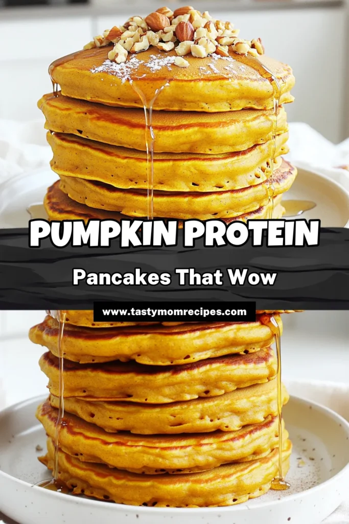 Start your mornings right with these delicious Pumpkin Protein Pancakes! Packed with oats, pumpkin puree, and bananas, they’re a healthy twist on a classic breakfast that also fuels your day. Made simple with just a blender, these pancakes are easy to whip up and perfect for the whole family. Click to explore the full recipe and enjoy a stack today! #PumpkinPancakes #HealthyBreakfast #ProteinPancakes #FallRecipes
