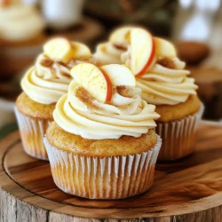 To create the base for the cupcakes, gather these dry ingredients: - 1 ½ cups all-purpose flour - 1 teaspoon baking powder - ½ teaspoon baking soda - ½ teaspoon salt - 1 teaspoon ground cinnamon - ½ teaspoon ground nutmeg These dry ingredients give the cupcakes their structure and flavor. The cinnamon and nutmeg add warmth and spice, making them perfect for fall. Next, we need the wet ingredients. Here’s what you need: - ½ cup unsalted butter, softened to room temperature - 1 cup granulated sugar - 2 large eggs, at room temperature - 1 teaspoon vanilla extract - 1 cup apple cider (preferably unfiltered) - ½ cup finely chopped apples (ideally Granny Smith for tartness) The apple cider and chopped apples bring moisture and flavor. The butter and sugar create a rich, sweet base. Now, let’s make the delicious maple frosting. You’ll need: - ½ cup unsalted butter, softened to room temperature - 2 cups powdered sugar - 3 tablespoons pure maple syrup - 1 tablespoon milk (optional, for desired texture) - Pinch of salt This frosting adds a sweet finish to the cupcakes. The maple syrup provides a unique flavor that pairs well with apple cider. First, set your oven to 350°F (175°C). While it heats, grab a muffin tin. Line it with cupcake liners. This step helps you remove the cupcakes easily after baking. In a medium bowl, combine these dry ingredients: - 1 ½ cups all-purpose flour - 1 teaspoon baking powder - ½ teaspoon baking soda - ½ teaspoon salt - 1 teaspoon ground cinnamon - ½ teaspoon ground nutmeg Whisk them together until mixed well. This ensures the flavors blend nicely. In a large bowl, beat together these: - ½ cup unsalted butter, softened - 1 cup granulated sugar Use an electric mixer on medium speed. Mix for about 3-4 minutes. You want the mixture to be light and fluffy. Now, add two large eggs, one at a time. Mix well after each egg. Then, stir in 1 teaspoon of vanilla extract. Next, gently fold in the dry mixture and 1 cup of apple cider. Start and end with the dry mix. The batter should be thick and smooth. Fold in ½ cup finely chopped apples. Use Granny Smith apples for a tart touch. Spoon the batter into the lined cupcake wells. Fill each about two-thirds full. Bake for 18-20 minutes. Use a toothpick to check if they are done. If it comes out clean, they are ready! While the cupcakes cool, make the frosting. In a bowl, beat together: - ½ cup unsalted butter, softened - 2 cups powdered sugar Mix until it’s fluffy. Then, add 3 tablespoons of pure maple syrup and a pinch of salt. If it’s too thick, add 1 tablespoon of milk for a creamy texture. Once the cupcakes are cool, frost them generously. Use a spatula or piping bag for a neat look. For a fun touch, sprinkle a bit of ground cinnamon on top. You can also add a small apple slice for a cute finish. Enjoy your tasty Apple Cider Cupcakes with Maple Frosting! To get the right batter, blend the dry and wet ingredients well. Start by whisking the dry mix. This includes flour, baking powder, baking soda, salt, cinnamon, and nutmeg. Then, cream the butter and sugar until fluffy. Next, add the eggs and vanilla. Mix these well before adding the apple cider. Fold in the dry mix and chopped apples gently. This helps keep the batter thick yet smooth. Avoid overmixing, or the cupcakes may turn out tough. For the best flavor, I recommend using Granny Smith apples. They add a nice tartness that pairs well with sweet cupcakes. You can also try Honeycrisp or Fuji apples for a sweeter taste. Make sure to chop them finely. This way, every bite has a burst of apple goodness. Mixing different apple types can also create a lovely flavor blend. If you bake at a high altitude, you may need to adjust the time. Start by reducing the baking time by about 2-3 minutes. Check for doneness with a toothpick. It should come out clean when the cupcakes are ready. In some cases, you may need to add a bit more liquid to the batter. This helps the cupcakes rise properly. Each oven is different, so keep an eye on your treats! {{image_4}} You can easily make these cupcakes gluten-free. Use a gluten-free flour blend instead of all-purpose flour. Make sure it has a good mix of starches and flours for the best result. I find that a blend with rice flour, potato starch, and tapioca flour works well. The texture may change slightly, but you will still enjoy the rich apple cider flavor. While the maple frosting is a favorite, you can try other flavors too. Cream cheese frosting gives a tangy kick and pairs well with apples. Chocolate buttercream adds a rich twist that is hard to resist. If you prefer a lighter option, whipped cream frosting is fresh and airy. Feel free to get creative with your flavors! Want to make your cupcakes even more special? Consider adding some mix-ins. Chopped nuts like walnuts or pecans can add a nice crunch. You can also stir in raisins or dried cranberries for a sweet and chewy surprise. For an extra burst of flavor, try adding a teaspoon of ginger or cloves to the batter. Each option brings a new layer of taste to your treats. To keep your apple cider cupcakes fresh, store them in an airtight container. Place the container at room temperature for up to three days. If you live in a humid area, you may want to keep them in the fridge. Just remember to bring them back to room temperature before serving. You can freeze these cupcakes for later enjoyment. First, let them cool completely. Then, wrap each cupcake in plastic wrap. Place the wrapped cupcakes in a freezer-safe bag or container. They can stay in the freezer for up to three months. When you’re ready to enjoy them, thaw them in the fridge overnight and frost them the next day. Unfrosted cupcakes last longer than frosted ones. Store unfrosted cupcakes at room temperature for up to four days. If frosted, eat them within three days for the best taste. The maple frosting can become soft and lose its charm over time. Yes, you can use store-bought apple cider. Look for unfiltered apple cider for a richer taste. It adds depth to your cupcakes. Fresh cider brings a nice flavor, but store-bought works well too. Check the cupcakes at 18 minutes. Insert a toothpick into the center. If it comes out clean, they are done. The tops should be golden brown and spring back when touched. You can use coconut oil or margarine. Both options work well and keep the cupcakes moist. If you choose coconut oil, make sure it is in liquid form when mixing. Yes, you can bake the cupcakes a day early. Store them in an airtight container. Frost them just before serving for the best texture and taste. Arrange the cupcakes on a decorative platter. Add a glass of apple cider next to them. For fun, you can top them with a cinnamon dusting or a slice of apple. You learned how to make tasty apple cupcakes from this guide. We covered ingredients like dry and wet types, plus a sweet maple frosting. The step-by-step method showed you how to mix, bake, and frost. Tips ensured you make the best batter and use the right apples. You explored fun variations like gluten-free options and different frostings. Lastly, storage tips helped you keep your treats fresh. Enjoy baking and sharing these delightful cupcakes with friends and family!