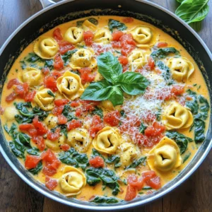 One-Pan Tomato Spinach Tortellini Delightful Meal