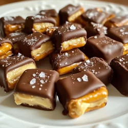 Here’s what you need to make these tasty treats: - 1 cup creamy peanut butter - 1/4 cup powdered sugar - 1/2 teaspoon vanilla extract - 1 cup small pretzel twists - 1 cup semi-sweet chocolate chips - 1 teaspoon coconut oil (optional) - Sea salt for garnishing These ingredients come together to create a sweet and salty delight. The creamy peanut butter mixes with powdered sugar and vanilla to give a rich flavor. The pretzel twists add crunch and saltiness. Melting the chocolate with a bit of coconut oil makes a smooth coating. You can even sprinkle sea salt on top for an extra kick. Each bite will be a blend of flavors that you will love. {{ingredient_image_2}} Start by grabbing a big mixing bowl. Add the creamy peanut butter, powdered sugar, and vanilla extract. Use a spatula or wooden spoon to mix until smooth and creamy. This mix should be easy to spread but thick enough to stay on the pretzel. Next, take about 1 teaspoon of this peanut butter mix. Spread it evenly on one pretzel twist. Then, place another pretzel twist on top. Press gently to make a sandwich. Keep making these sandwiches until you use all the peanut butter mix. After making all your pretzel sandwiches, place them on a baking sheet lined with parchment paper. This step helps with easy cleanup later. Now, it’s time for the chilling process. Pop the baking sheet into the fridge for about 30 minutes. This helps the peanut butter firm up and stay in place. While those pretzel bites chill, let’s melt the chocolate chips. Take a microwave-safe bowl and add the chocolate chips. If you want a nice sheen, add the optional coconut oil. Heat the bowl in the microwave for 30 seconds. After that, stir well. Repeat this until the chocolate is smooth and fully melted. Be careful not to overheat it! Now comes the fun part! Take the chilled pretzel sandwiches out of the fridge. Dip each one into the melted chocolate. Make sure it gets fully coated. After dipping, let any extra chocolate drip off back into the bowl. Place the dipped pretzels back onto the parchment-lined baking sheet. Before the chocolate hardens, sprinkle a pinch of sea salt on each one. This adds a nice touch of flavor. Return the baking sheet to the fridge for another 30 minutes. This time helps the chocolate set and harden. To ensure the chocolate hardens well, keep the pretzel bites spaced apart. This way, they won’t stick together. After the time is up, your chocolate-dipped peanut butter pretzel bites are ready to enjoy! - Adjusting peanut butter consistency: If your peanut butter is too thick, add a little coconut oil. This will make it creamy and easy to spread. If it’s too runny, add more powdered sugar to thicken it up. A smooth, spreadable mix is key. - Using different types of chocolate: You can use milk chocolate or dark chocolate for a different taste. Each type brings its own flavor to the pretzel bites. Try mixing chocolates for a fun twist! - Overheating chocolate: When melting chocolate, heat it slowly. Use the microwave in short bursts. Stir in between to prevent burning. Burned chocolate becomes thick and hard, making it hard to dip. - Not using enough powdered sugar: The powdered sugar helps the peanut butter set. If you skip it or use too little, the filling may be too soft. This will make it messy and hard to dip. - Creative serving ideas: Arrange the pretzel bites on a fun plate. You can stack them for height or line them up like little soldiers. This makes them look more inviting. - Adding garnishes for decoration: Drizzle extra melted chocolate on top for flair. You can also sprinkle crushed nuts or colorful sprinkles. These small touches make your bites look fancy and fun! Pro Tips Chill for Better Dipping: Ensure your pretzel sandwiches are well chilled before dipping. This helps the chocolate adhere better and results in a smoother finish. Use Quality Chocolate: Opt for high-quality semi-sweet chocolate chips for a richer flavor. You can also experiment with dark chocolate for a deeper taste. Customize with Toppings: Get creative! Consider adding crushed nuts, sprinkles, or even a drizzle of white chocolate on top for added texture and flavor. Store Properly: Keep your chocolate-dipped pretzel bites in an airtight container in the refrigerator to maintain their freshness and prevent them from becoming sticky. {{image_4}} You can add crushed nuts or sprinkles for fun textures. Chopped peanuts or almonds give a nice crunch. Sprinkles add color and joy, making each bite even more exciting. You can also mix in flavored chocolate. Try white chocolate, dark chocolate, or even mint chocolate. Each variation changes the taste and makes your pretzel bites unique. If you need gluten-free, look for gluten-free pretzel options. Many brands offer delicious gluten-free pretzels that fit right in. For a vegan-friendly version, swap the chocolate for dairy-free chocolate chips. You can also use maple syrup instead of powdered sugar. These swaps keep the treats tasty for everyone. Get creative with seasonal themes. For holidays, use colored chocolate for a festive touch. Red and green for Christmas or pastel colors for Easter work great. You can also add seasonal flavors. A hint of pumpkin spice for fall or peppermint for winter can make your treats stand out. These twists make the pretzel bites perfect for any celebration. Store your chocolate dipped peanut butter pretzel bites in an airtight container. This keeps them fresh. If you leave them out, they might get stale. For room temperature, they can stay good for a few days. If you want to keep them longer, refrigerate them. The cold helps to maintain their taste and texture. Just make sure they are in a sealed container to prevent moisture. These tasty treats last about one week when stored properly. After that, they may not taste as good. Look for signs of spoilage. If the chocolate appears dull or the pretzels feel soft, it’s time to toss them. Always check for any strange smells as well. Keeping an eye on these signs helps ensure you enjoy them at their best. If you want to warm them up, use the microwave. Heat them for about 10 seconds. This keeps the texture nice and does not burn the chocolate. You can also let them sit at room temperature for a few minutes. This way, they become soft without losing that lovely chocolate coating. Enjoying them warm can enhance the flavor! To make your bites look professional, follow these tips: - Use a fork to dip each pretzel. This helps create an even coat. - Allow excess chocolate to drip off. This avoids clumps. - Use a piping bag to drizzle extra chocolate on top. This adds flair. - Aim for even spacing on the tray. It makes them look neat. - Sprinkle sea salt right after dipping. This enhances taste and looks. Yes, you can use other nut butters! Here are some good options: - Almond butter for a nutty twist. - Cashew butter for a sweeter taste. - Sunflower seed butter for a nut-free option. Just ensure the nut butter has a similar creamy texture. Pair these pretzel bites with fun snacks and drinks. Here are some ideas: - Milk or chocolate milk for a classic combo. - Coffee or tea for a cozy treat. - Fresh fruit like strawberries for a sweet contrast. - Ice cream or yogurt for a creamy delight. These bites also make great party snacks! To prevent chocolate from seizing, follow these tips: - Use a microwave-safe bowl for melting chocolate. - Heat in short bursts, stirring in between. This keeps it smooth. - Avoid water getting into the chocolate. Water causes it to seize. - Use coconut oil to help maintain a smooth texture. Yes, you can freeze these pretzel bites! Here’s how: - Place them in a single layer on a tray first. This prevents sticking. - Once frozen, transfer them to an airtight container. - Label the container with the date. They last up to three months. - To thaw, leave them in the fridge overnight. This keeps them fresh. In this post, we explored making delicious chocolate-dipped peanut butter pretzel bites. We covered easy steps for mixing, assembling, and melting chocolate. I shared tips to enhance your treats, from presentation to storage. Remember that you can adapt this recipe to suit your taste or dietary needs. These pretzel bites are fun and perfect for any occasion. Enjoy your creations and make them your own!