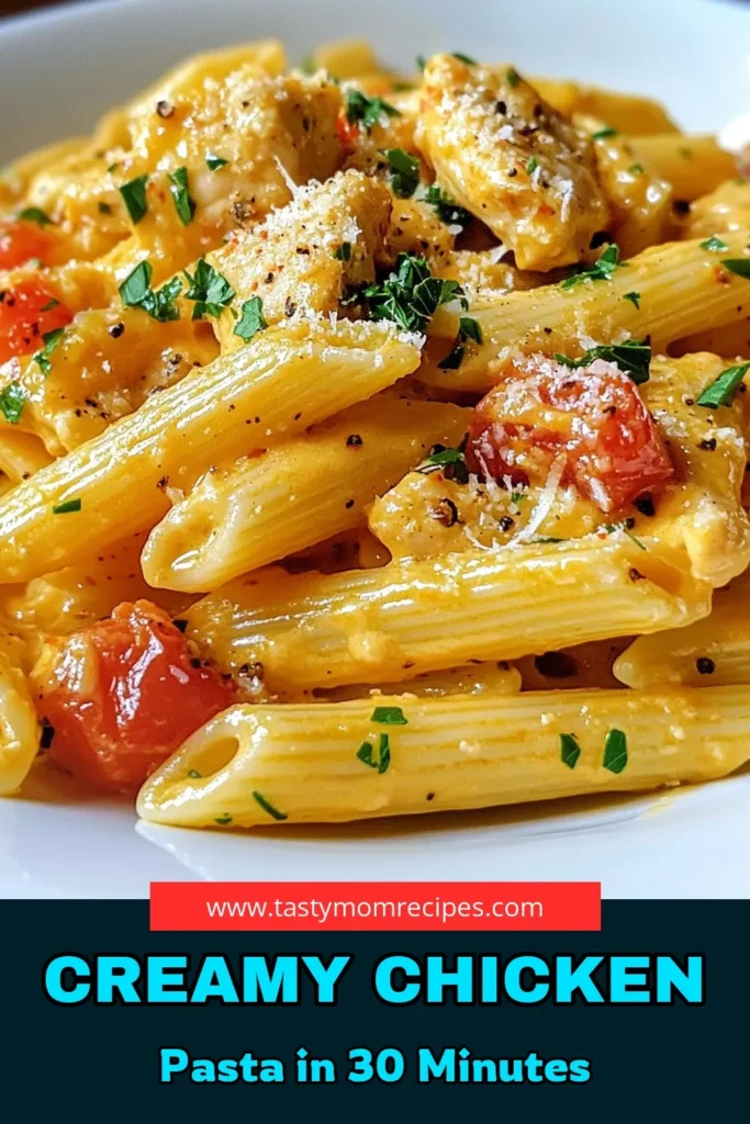 Indulge in this creamy chicken penne recipe that's sure to impress! This easy chicken pasta dish features tender chicken and juicy tomatoes, all enveloped in a rich, creamy sauce. Perfect for busy weeknights, it’s one of the best penne pasta recipes you'll find. Don’t wait to try this delicious creamy pasta dish—pin it now for later! #CreamyChickenPenne #PennePastaRecipes #EasyChickenPastaDish #CreamyPastaRecipes