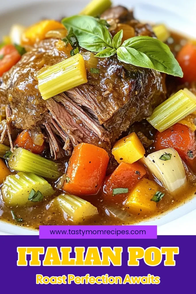 Elevate your dinner with this mouthwatering Italian pot roast recipe that's sure to impress! This hearty Italian dinner features tender beef chuck roast cooked to perfection with savory pot roast ingredients like garlic, carrots, and aromatic herbs. Discover the ease of slow cooker pot roast preparation, allowing the flavors to meld beautifully. Perfect for family gatherings or special occasions. Try this recipe today and savor every bite! #ItalianPotRoast #SlowCookerRecipes #BeefChuckRoast #HeartyDinner