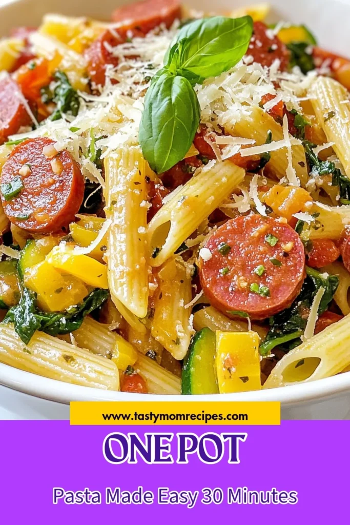 Looking for a quick weeknight meal? Try this delicious Kielbasa pasta recipe that’s ready in just 30 minutes! This creamy pasta with kielbasa brings together hearty ingredients in one pot, making cleanup a breeze. Perfect for busy nights, it's an easy pasta dish your family will love. Don't wait—save this one pot dinner recipe for your next meal planning! #KielbasaPasta #QuickMeals #OnePotDinner #EasyRecipes