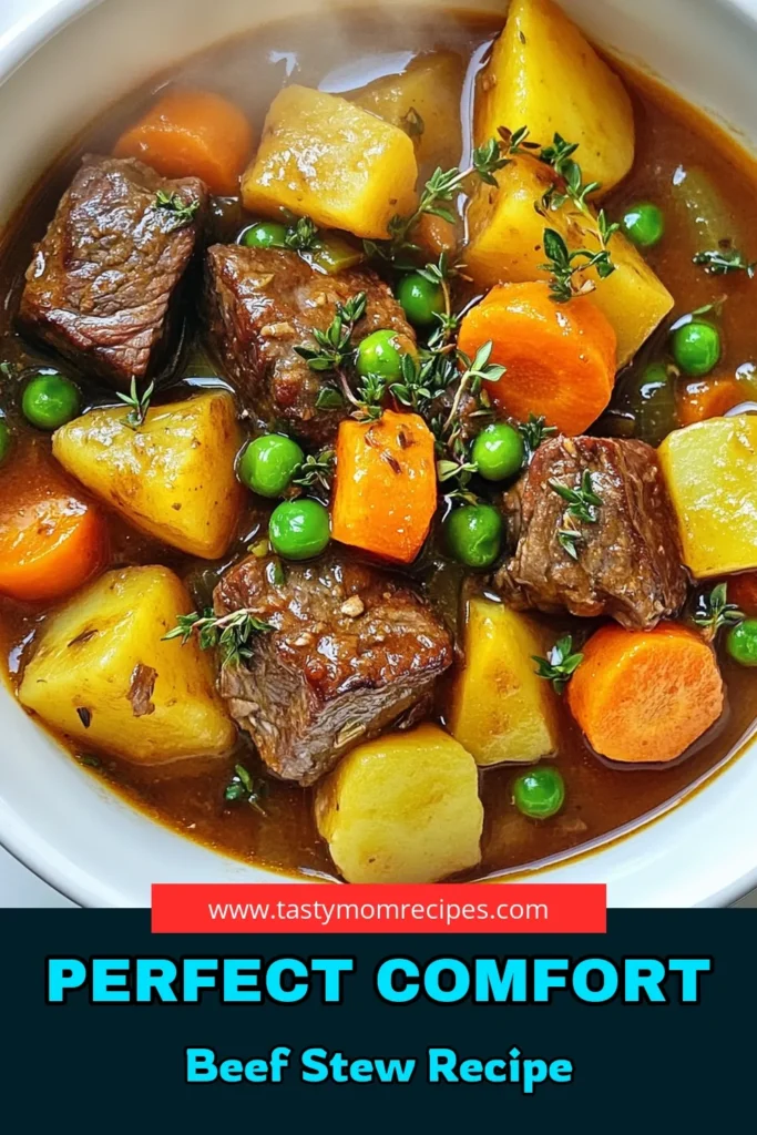 Warm up with this savory slow-cooked beef stew that’s perfect for family dinners! This easy beef stew recipe features tender beef chuck, hearty veggies, and delicious herbs for a flavor-packed meal. Ideal for cold days, our hearty beef recipes make cooking effortless. Try this beef chuck stew today and delight in its rich, comforting taste. Save for later and impress your loved ones! #beefstew #slowcooked #heartyrecipes #beefchuck