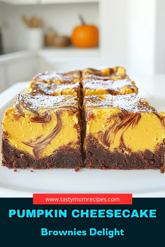Indulge in the ultimate fall dessert with these Pumpkin Cheesecake Brownie Bars! This delicious recipe combines rich brownie layers with creamy pumpkin cheesecake, perfect for every gathering. Easy to make and irresistibly tasty, they’re sure to impress your family and friends. Click through for the full recipe and elevate your dessert game today! #PumpkinCheesecake #BrownieBars #FallDesserts #BakingJoy