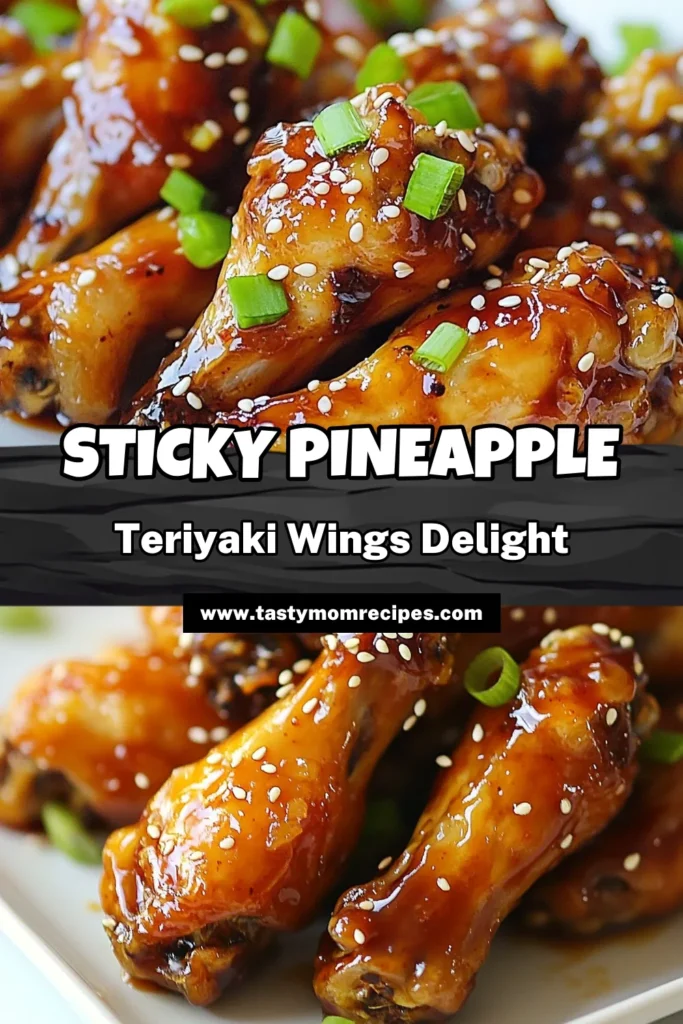 Get ready to delight your taste buds with these Sticky Teriyaki Chicken Wings! This delicious Pineapple Chicken Wing Recipe is perfect for parties or a cozy night in. With an easy method to make Baked Pineapple Wings, you'll enjoy sweet and sticky chicken wings that are sure to impress. Try this recipe today for a flavor-packed meal! Save it for later, and don't forget to check out more easy chicken recipes! #PineappleWings #TeriyakiChicken #ChickenWings #EasyRecipes