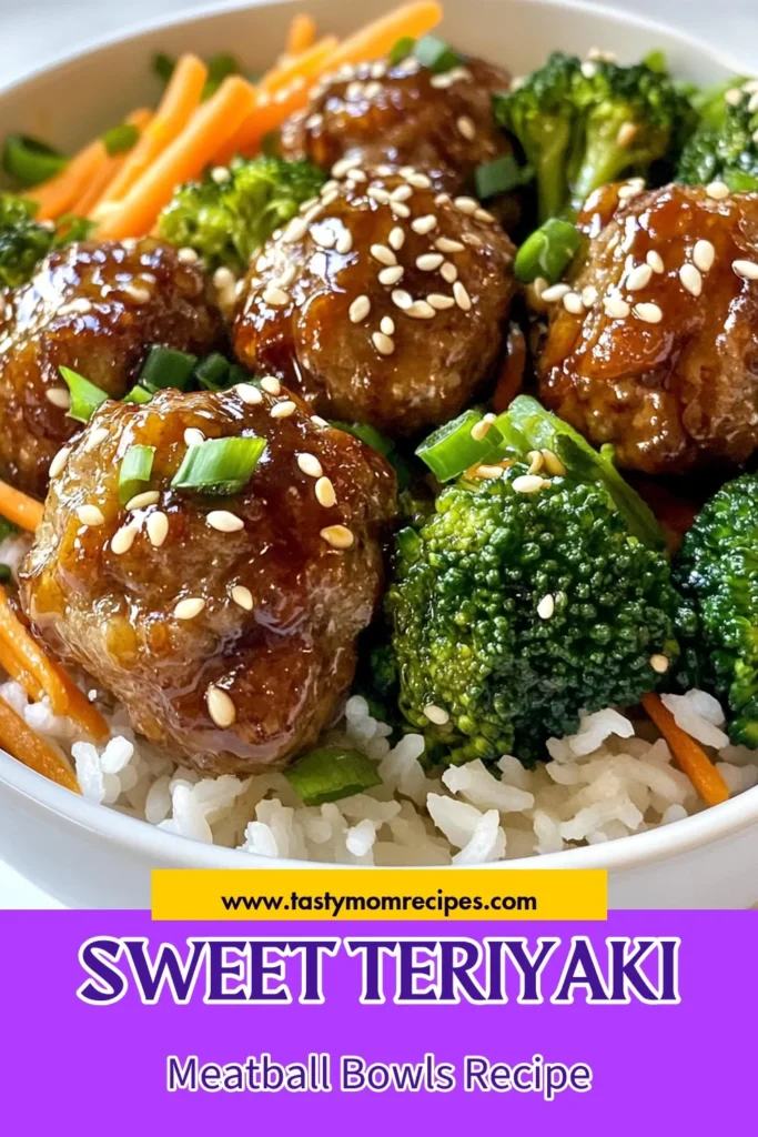 Discover the ultimate Teriyaki meatball recipe with these delicious meatball rice bowls! Made with homemade teriyaki sauce, flavorful ground beef or chicken, and served over fluffy jasmine rice, this easy dinner recipe is perfect for busy weeknights. Packed with veggies and topped with sesame seeds, it's a wholesome meal the whole family will love. Try this simple dish tonight and elevate your dinner game! #TeriyakiMeatballs #RiceBowls #EasyDinnerRecipes #HomemadeTeriyakiSauce