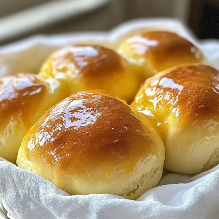 To make the no yeast dinner buns, gather these ingredients: - 2 cups all-purpose flour - 1 tablespoon baking powder - ½ teaspoon salt - 2 tablespoons granulated sugar - 1 cup plain yogurt - ¼ cup milk - 4 tablespoons unsalted butter, melted You can swap some ingredients if needed: - Use whole wheat flour for a heartier bun. - Substitute yogurt with sour cream or buttermilk for a different taste. - Try almond milk or oat milk instead of regular milk for a dairy-free option. - Honey can replace granulated sugar for a natural sweetener. Want to spice up your buns? Here are fun options: - Add 1 teaspoon of garlic powder for a savory kick. - Mix in dried herbs like rosemary, thyme, or oregano for more flavor. - Cheese lovers can add shredded cheese to the dough for a cheesy twist. {{ingredient_image_2}} Start by preheating your oven to 375°F (190°C). This step is key for even baking. Line a baking sheet with parchment paper. This helps the buns not stick. It also makes clean-up easier. In a large mixing bowl, combine the following dry ingredients: - 2 cups all-purpose flour - 1 tablespoon baking powder - ½ teaspoon salt - 2 tablespoons granulated sugar Whisk these dry ingredients together well. This ensures they mix evenly. It also helps prevent clumps that may ruin your buns. In a second bowl, mix these wet ingredients: - 1 cup plain yogurt - ¼ cup milk - 4 tablespoons melted unsalted butter Whisk them to make a smooth mixture. Now, pour this wet mix into the dry ingredients. Stir gently with a spoon or spatula. Stop when a soft dough forms. If you want, fold in 1 teaspoon garlic powder or dried herbs for flavor. Transfer the dough to a lightly floured surface. Knead it gently for about 1 minute. You want it smooth but not over-kneaded. Over-kneading makes the buns tough. Divide the dough into 8 equal pieces. Roll each piece into a round bun. Make sure they are similar in size for even baking. Place the shaped buns on your prepared baking sheet. Leave space between them so they can rise. Bake in the preheated oven for 15-20 minutes. They are done when golden brown. A toothpick should come out clean when inserted. Once baked, take them out and let them cool slightly. Enjoy warm, plain, or with butter! To get soft and fluffy dinner buns, focus on the dough. Use fresh baking powder for rise. Don’t over-knead the dough; just a minute is enough. This keeps your buns light. Make sure to shape them evenly. Uniform size helps them bake well. One common mistake is using old baking powder. Always check the date. Over-kneading can lead to tough buns. Avoid mixing the wet and dry ingredients too harshly. You want a soft dough, not a brick. Also, don’t skip the parchment paper; it keeps buns from sticking. These buns shine when served warm. Try them with butter or olive oil. For a twist, add some garlic powder or herbs to the dough. Serve them in a warm basket, lined with a cloth. This keeps them cozy and inviting. You can also pair them with soups or salads for a complete meal. Pro Tips Use Fresh Ingredients: Fresh baking powder is crucial for achieving the best rise in your buns. Check the expiration date before using. Add Texture: For a crunchier exterior, sprinkle sesame seeds or poppy seeds on top of the buns before baking. Experiment with Flavors: Don't hesitate to customize your buns with different herbs and spices. Try adding cheese, jalapeños, or olives for a savory twist. Storage Tips: Store any leftover buns in an airtight container at room temperature for up to 2 days, or freeze them for longer storage. Reheat in the oven for the best texture. {{image_4}} You can add cheese to your dinner buns for a tasty twist. Use your favorite cheese, like cheddar or mozzarella. After shaping the dough, flatten each piece. Place a small chunk of cheese in the center. Fold the dough around the cheese and shape it back into a bun. This method keeps the cheese melted and gooey inside the bun. When you bite in, you get a warm, cheesy surprise. For a herb and garlic flavor, mix in garlic powder and dried herbs. Rosemary, thyme, or oregano work well. Add about one teaspoon of each for a burst of flavor. You can mix these into the dry ingredients before adding the wet ones. This will give your buns a fragrant, savory taste that pairs nicely with soups or salads. If you want sweet buns, try adding a bit of sugar and cinnamon. Mix two tablespoons of sugar and one teaspoon of cinnamon into the dry ingredients. You can also fold in chocolate chips or dried fruit. These sweet buns make a great breakfast or dessert. Serve them warm with butter or a drizzle of honey for an extra treat. To keep your leftover buns fresh, store them in an airtight container. You can also wrap them in plastic wrap. This will keep them soft and fluffy for up to 2 days at room temperature. If you want to keep them longer, storing in the fridge can dry them out, so avoid that. Instead, consider freezing them if you have extras. When you want to enjoy your leftover buns, the best way to reheat them is in the oven. Preheat your oven to 350°F (175°C). Place the buns on a baking sheet and cover them with foil. Heat for about 10 minutes, or until warm. If you like a bit of crispness, remove the foil for the last 2 minutes. You can also use a microwave, but this may make them softer. Heat them for about 15-20 seconds, checking to avoid overdoing it. If you want to freeze your buns, let them cool completely first. Then, wrap each bun tightly in plastic wrap. Place them in a freezer bag, removing as much air as possible. These buns can last up to 3 months in the freezer. When you’re ready to enjoy them, thaw them overnight in the fridge. Reheat them in the oven or microwave to bring back their soft texture. Enjoy every bite! Yes, you can use whole wheat flour. The buns will taste nuttier and denser. You may need to add a bit more liquid to keep the dough moist. Start with an extra tablespoon of milk or yogurt. Adjust as needed for the right texture. To make the buns dairy-free, swap the yogurt and milk with plant-based options. Use almond milk or oat milk. For yogurt, try coconut yogurt or soy yogurt. These choices work well without changing the flavor much. If you lack yogurt, you can use sour cream, buttermilk, or even silken tofu. Mix these options well to achieve a similar creamy texture. Each choice will alter the taste slightly, but they will still work great. You know the buns are done when they turn golden brown on top. Insert a toothpick in the center. If it comes out clean, your buns are ready. They should feel firm yet soft when you touch them. Yes, you can easily double or halve this recipe. Just keep the same ratios of ingredients. For example, if you double, use 4 cups of flour and adjust the other ingredients accordingly. Enjoy making as many buns as you need! You’ve learned how to make no yeast dinner buns from start to finish. We covered ingredients, clear steps, and tips for success. You now know about fun variations and how to store leftovers. Think of these buns as a simple, tasty addition to any meal. With a few easy swaps, you can customize them to fit your needs. Enjoy baking, experimenting, and sharing these delightful buns with others!