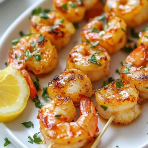 Lemon Garlic Shrimp Skewers Juicy and Tasty Treat