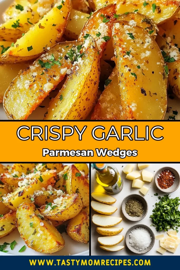 Discover the ultimate Garlic Parmesan potato wedges with this easy air fryer potato wedges recipe! These crispy potato wedges are a delicious and healthy air fryer snack that your family will love. Made with fresh garlic and topped with perfectly melted Parmesan, they're the perfect side dish or appetizer. Try this recipe today and elevate your snacking game! Save for later! #AirFryerRecipes #HealthySnacks #PotatoWedges #GarlicParmesan