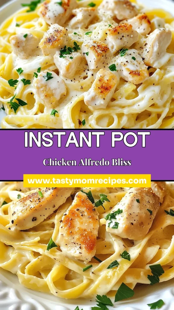 Indulge in this Creamy Chicken Alfredo, made effortlessly in your Instant Pot! This Instant Pot Alfredo Recipe combines tender chicken, rich fettuccine, and a luscious sauce for a quick and satisfying meal. Perfect for busy weeknights, this Easy Chicken Pasta Recipe is a gourmet delight in just 30 minutes. Try this Quick Fettuccine Alfredo tonight! Save the recipe for later! #InstantPotRecipes #ChickenAlfredo #PastaLovers #EasyDinnerIdeas