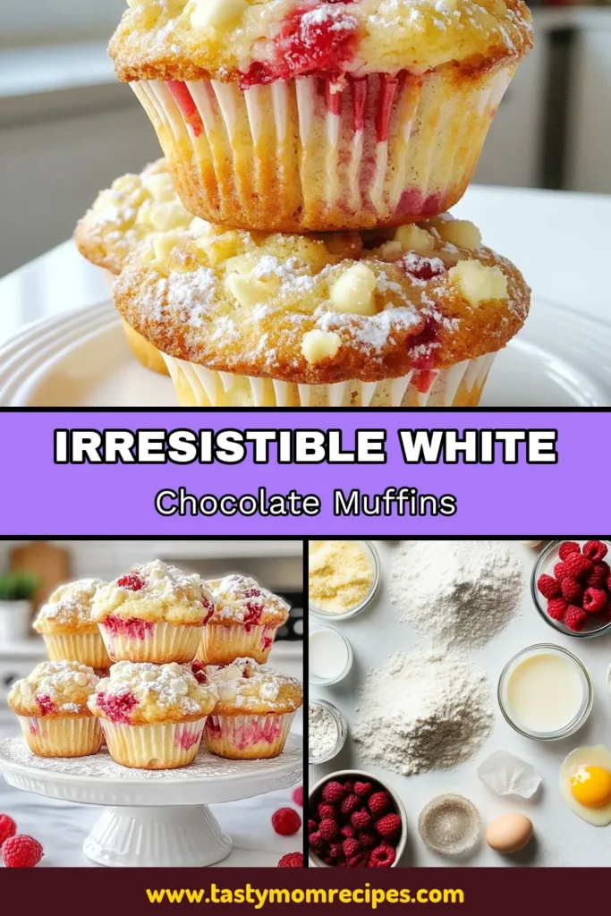 Indulge in these easy white chocolate raspberry muffins that are fluffy and bursting with flavor! This homemade raspberry muffin recipe combines fresh raspberries and creamy white chocolate chips for a delicious treat. Discover the best raspberry muffin recipe that is perfect for breakfast or a snack. Try your hand at baking these delightful white chocolate raspberry muffins today! Save this recipe for later! #MuffinRecipe #BakingIdeas #RaspberryDelight #DessertLovers