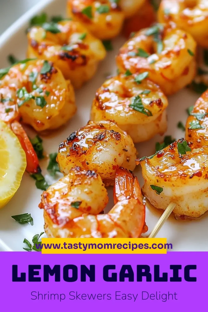 Discover the perfect Lemon Garlic Shrimp Skewers recipe that will elevate your seafood grilling game! With a flavorful shrimp marinade with lemon, these easy shrimp skewers are a must-try for any barbecue. Enjoy the vibrant zing of lemon and garlic in this delicious grilled shrimp recipe that’s quick to prepare. Perfect for summer gatherings! Click to save and try this delightful dish today! #LemonGarlicShrimp #GrilledShrimpRecipe #SeafoodGrilling #EasyShrimpSkewers