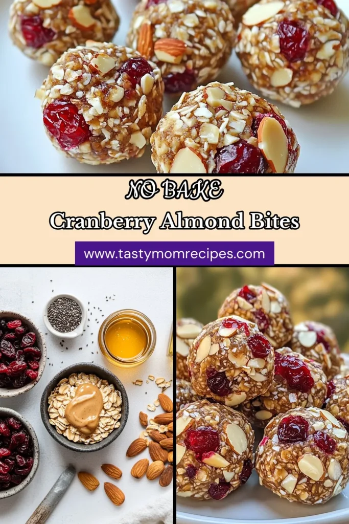 Fuel your day with these easy-to-make cranberry almond energy bites! Perfect for on-the-go snacking, these no-bake energy bites are made with wholesome ingredients like oats, almond butter, and dried cranberries. Try these healthy snack recipes for a boost of energy anytime. Make and store your energy bites with oats in the fridge for a week of deliciousness. Get the recipe now and enjoy healthier snacking! #HealthySnacks #EnergyBites #NoBakeRecipes #CranberryAlmondEnergize