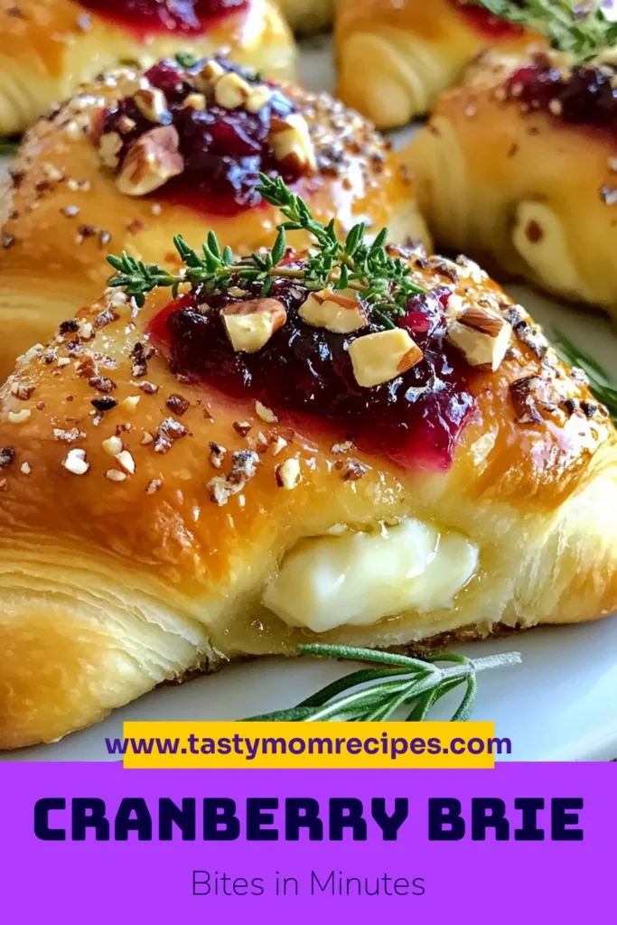 Discover the joy of making Cranberry Brie Crescent Bites, the ultimate easy holiday appetizers. These delightful crescent roll recipes combine creamy Brie cheese with tangy cranberry sauce for a perfect savory sweet snack. Ideal for any festive occasion, these Brie cheese bites are simple to prepare and sure to impress your guests. Click to learn how to make them and save for your next gathering! #CranberryBrieBites #HolidayAppetizers #CrescentRollRecipes #SavorySweetSnacks