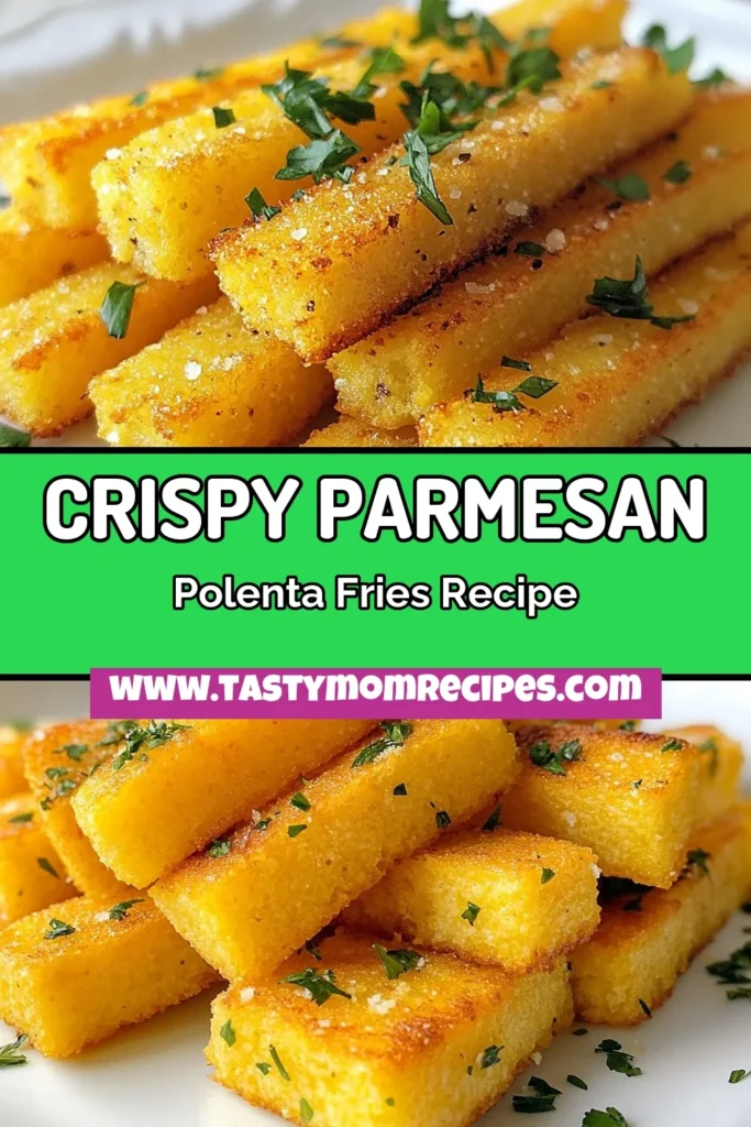 Indulge in these delicious Crispy Parmesan Polenta Fries that are perfect for snacking! This easy polenta recipe transforms simple ingredients into a mouthwatering dish. Whether you're looking for baked polenta fries or gluten-free snack ideas, this Polenta Fries Recipe is a winner! Serve with your favorite dip for an irresistible treat. Save this recipe for quick and easy cooking! #PolentaFries #GlutenFreeSnacks #EasyRecipe #SnackIdeas
