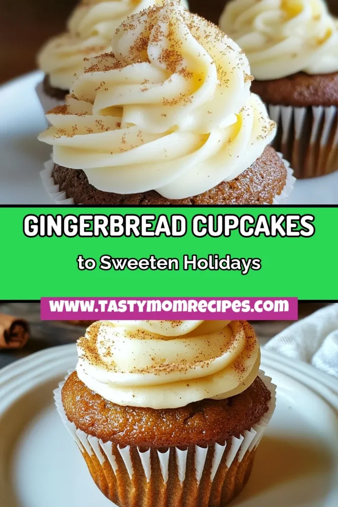 Indulge in the perfect holiday treat with this Gingerbread cupcakes recipe! These delightful festive gingerbread dessert cupcakes, topped with rich cream cheese frosting, are easy Christmas desserts you'll love. Ideal for your holiday baking recipes, they combine warm spices and a creamy finish that will impress everyone. Get ready to bake and enjoy these seasonal delights. Save this recipe today! #GingerbreadCupcakes #HolidayBaking #EasyDesserts #ChristmasTreats