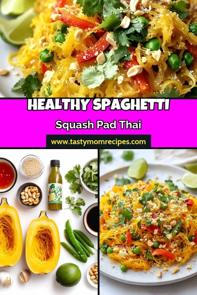 Discover a delicious twist on a classic with this Spaghetti Squash Pad Thai recipe! This healthy Pad Thai recipe is gluten-free and low-carb, making it perfect for anyone looking to enjoy a light meal. Packed with vibrant veggies and rich flavors, this vegan spaghetti squash recipe is sure to impress. Try it today, save your favorite recipes, and enjoy guilt-free indulgence! #SpaghettiSquashPadThai #HealthyRecipes #GlutenFreePadThai #LowCarbRecipes