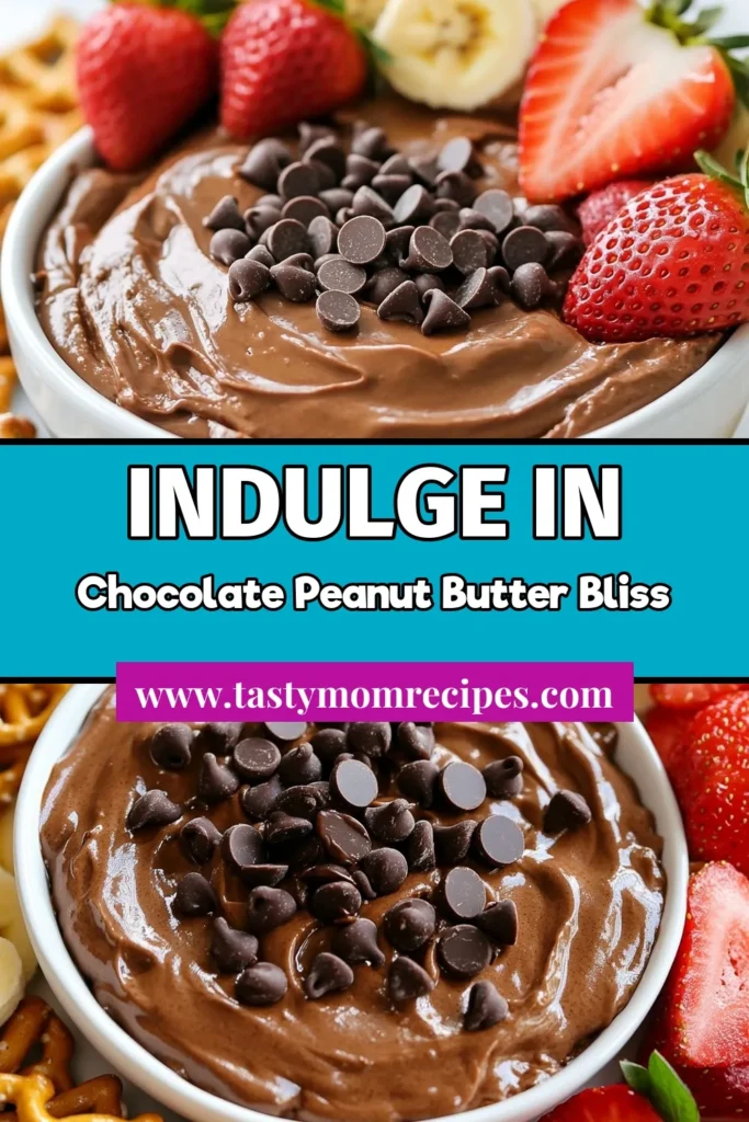 Indulge in this easy Chocolate Peanut Butter Dip, a delightful Cheesecake Dip Recipe that requires no baking! Perfect for parties, this No-Bake Chocolate Dip is creamy, rich, and oh-so-delicious. Serve with fresh fruit, pretzels, or graham crackers for the ultimate dessert experience. Quick to make and loved by all, this is the perfect easy chocolate dessert dip for any occasion. Try it today! #ChocolateDip #CheesecakeDip #DessertRecipes #NoBakeDesserts