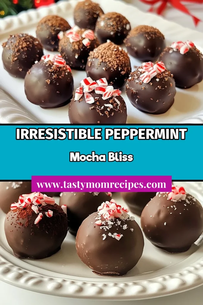 Indulge in the festive flavors of peppermint with these easy Peppermint Mocha Truffles. This no-bake dessert recipe makes a delightful holiday chocolate truffles gift for Christmas. With just a few ingredients, you can create delicious homemade treats that are perfect for sharing or enjoying yourself. Try this easy truffle recipe and elevate your holiday celebrations! Save for later! #PeppermintMochaTruffles #HolidayTreats #NoBakeDesserts #EasyTruffleRecipe