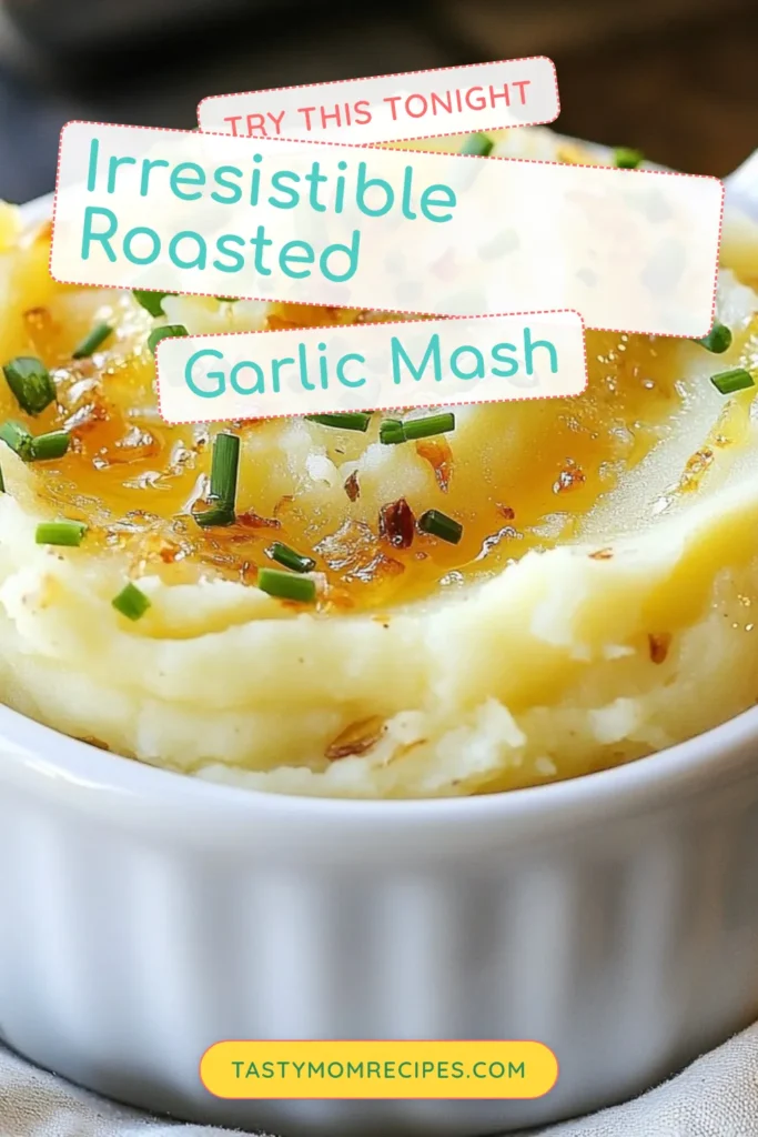 Indulge in the creamy goodness of roasted garlic mashed potatoes! This easy mashed potatoes with garlic recipe features Yukon Gold potatoes for the ultimate comfort food experience. Perfect for family dinners, these homemade mashed potatoes with cream are sure to impress. Follow this creamy mashed potatoes recipe for a delightful side dish that pairs well with any meal. Save this recipe for your next gathering! #MashedPotatoes #ComfortFood #YukonGold #GarlicRecipes