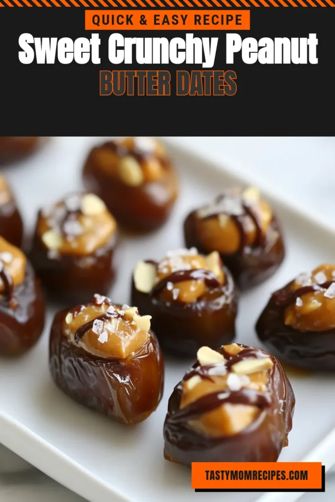 Looking for a sweet and healthy snack? Try these peanut butter stuffed dates! This Medjool dates recipe is not only simple but also features crunchy peanut butter and roasted nuts, making it a delightful treat. Perfect for no-bake date snacks, these treats can be enjoyed warm or cold. Satisfy your sweet tooth with a wholesome twist! Save this recipe for your next snack! #HealthySnackRecipes #PeanutButterStuffedDates #CrunchyPeanutButterDesserts #NoBakeDateSnacks