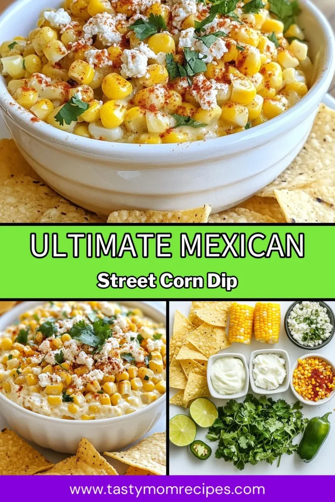 Discover the ultimate crowd-pleaser with this Mexican street corn dip! This easy corn dip recipe combines sweet corn, creamy cream cheese, and zesty jalapeño for a flavorful party dip recipe that will have your guests coming back for more. Topped with crumbled Cotija, this spicy corn dip with jalapeño is perfect with tortilla chips. Don't miss out—save this recipe for your next gathering! #MexicanStreetCornDip #EasyCornDip #PartyDip #SpicyCornDip