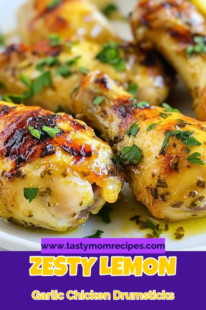 Discover the mouthwatering flavor of lemon garlic chicken drumsticks with this easy baked chicken drumsticks recipe. Marinated in a zesty lemon and garlic concoction, these succulent drumsticks are perfect for any dinner. With just a few ingredients, you’ll create delicious roasted lemon garlic chicken that your family will love. Elevate your meals with this flavorful, easy chicken drumsticks marinade. Save this recipe for your next gathering! #chickendrumsticks #lemongarlic #easyrecipes #roastedchicken
