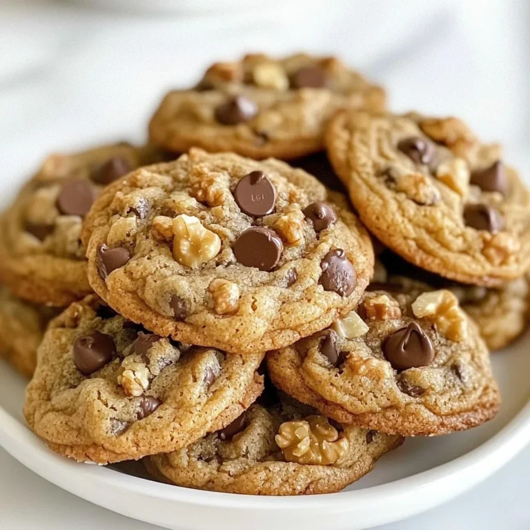 To make these vegan chocolate chip cookies, you need the following items: - 1 cup almond flour - 1 cup all-purpose flour - 1/2 teaspoon baking soda - 1/4 teaspoon sea salt - 1/2 cup coconut oil, melted - 1/2 cup packed brown sugar - 1/4 cup pure maple syrup - 1 teaspoon pure vanilla extract - 1/2 cup dark vegan chocolate chips - 1/4 cup chopped walnuts (optional) These ingredients come together to create a soft and chewy cookie. You can swap some ingredients if needed. Here are a few options: - Almond flour: Use oat flour or whole wheat flour for a different taste. - Coconut oil: Try vegetable oil or vegan butter. - Maple syrup: Agave nectar or date syrup works well as a sweetener. - Dark vegan chocolate chips: Use carob chips or chopped dark chocolate. These swaps can change the flavor and texture slightly but still taste great. If you’re missing an ingredient, don’t worry! Here are some easy substitutions: - Baking soda: Use baking powder, but double the amount. - Brown sugar: Use white sugar or coconut sugar if you prefer. - Walnuts: Omit them or use pecans for a nutty crunch. These substitutions keep the recipe vegan while allowing you to use what you have on hand. {{ingredient_image_2}} Start by preheating your oven to 350°F (175°C). This step is key to baking great cookies. While the oven heats, grab a baking sheet. Line it with parchment paper. This helps prevent the cookies from sticking. In a large bowl, mix the dry ingredients. Add 1 cup of almond flour, 1 cup of all-purpose flour, 1/2 teaspoon of baking soda, and 1/4 teaspoon of sea salt. Whisk them together well. This ensures the dry ingredients blend evenly. Now, take another bowl for the wet ingredients. Add 1/2 cup of melted coconut oil, 1/2 cup of packed brown sugar, 1/4 cup of pure maple syrup, and 1 teaspoon of pure vanilla extract. Stir until it’s smooth. You want the brown sugar fully dissolved for the best flavor. Next, mix the wet and dry ingredients. Gradually pour the wet mixture into the dry bowl. Stir gently with a spatula or wooden spoon. Stop mixing when just combined. Overmixing can make your cookies tough. Fold in 1/2 cup of dark vegan chocolate chips and 1/4 cup of chopped walnuts if you want. Make sure they spread evenly in the dough. Use a tablespoon or cookie scoop to form dough mounds. Place them on the prepared baking sheet, leaving 2 inches between each one. This space lets them spread a bit. Gently flatten each mound. Use the back of a spoon or your fingers. This step is important since they won't spread much while baking. Now, bake your cookies for 10-12 minutes. Look for lightly golden edges, with soft centers. When done, let them cool on the baking sheet for 5 minutes. Then, move them to a wire rack to cool completely. Enjoy your tasty vegan chocolate chip cookies! To get the best cookie texture, focus on your mixing. First, mix your dry ingredients well. This helps to spread the baking soda evenly. Next, mix your wet ingredients until smooth. Combine them gently with the dry mix. Overmixing can make the cookies tough. Aim for a soft dough with just a few lumps. When forming the cookies, do not worry about making them perfect. Use a tablespoon to scoop out the dough. Place them on the baking sheet with space between each one. Flatten them gently; they won’t spread much during baking. One common mistake is overbaking the cookies. Keep an eye on the edges. They should be golden, while the centers look soft. If you leave them in too long, they will be hard. Another mistake is not measuring ingredients accurately. Use measuring cups and spoons for dry and wet ingredients. A kitchen scale can help for precision. If you skip this step, your cookies might not turn out right. Lastly, do not skip the cooling step. Let them sit on the baking sheet. This allows them to firm up a bit before moving. To measure dry ingredients, spoon them into a measuring cup. Do not scoop directly from the bag. This can pack the flour and make your cookies dense. Level off the top with a knife for accuracy. For wet ingredients, use a liquid measuring cup. Check the measurement at eye level for accuracy. When using sticky ingredients like maple syrup, spray your measuring cup with a little oil. This helps them slide out easily. Always double-check your amounts to ensure success! Pro Tips Use room temperature coconut oil: If your coconut oil is too solid, it may not blend well with the sugar. Slightly warming it will help achieve a smoother mix. Chill the dough: For thicker cookies, chill the dough for at least 30 minutes before baking. This helps prevent excessive spreading. Experiment with add-ins: Feel free to swap in different nuts or dried fruits for added texture and flavor. Almonds or dried cherries work beautifully! Check for doneness: Since the cookies remain soft in the center, they may look underbaked. Trust the golden edges and remove them from the oven! {{image_4}} You can make gluten-free vegan chocolate chip cookies! Use almond flour as your main flour. It gives a nice nutty taste. Replace all-purpose flour with another gluten-free option like oat flour. You can also use a gluten-free blend. Just make sure it has a binding agent. This keeps the cookies from crumbling. They will still be soft and chewy! Want to spice things up? Add-ins and mix-ins can make your cookies special! Try adding a pinch of cinnamon for warmth. You can also toss in dried fruits like cranberries or raisins. Nuts like pecans or macadamia nuts work great too. For a fun twist, mix in peanut butter chips or coconut flakes. These additions can create new flavors and textures. Get creative and find what you love! You can change how sweet your cookies are. If you prefer less sweetness, cut back on the brown sugar. Use half of what the recipe calls for. Alternatively, try using sweeteners like monk fruit or stevia. They can help lower the sugar while keeping the taste. If you love sweet cookies, feel free to add more chocolate chips. This gives you a delightful bite of chocolate in every cookie. Adjusting sweetness makes it easy to fit your taste! To keep your vegan chocolate chip cookies fresh, store them in an airtight container. This helps maintain their soft texture. Place a piece of parchment paper between layers if you stack them. It prevents sticking. You can keep them at room temperature for up to five days. If you want to enjoy them later, consider freezing! Freezing these cookies is easy. First, let them cool completely. Then, place them in a single layer on a baking sheet. Freeze them for about an hour until firm. After that, transfer the cookies to a freezer-safe bag or container. Remove as much air as possible to avoid freezer burn. They can stay frozen for up to three months. When you're ready to eat, thaw them at room temperature or warm them in the oven. Vegan chocolate chip cookies last about five days at room temperature. If you keep them in the fridge, they stay fresh for about a week. To check if they are still good, look for any signs of mold or an off smell. If they feel dry or hard, they may not taste as great. Always trust your senses! Yes, you can use other flours. Whole wheat flour, oat flour, or gluten-free blends work well. Just remember, different flours may change the cookie texture. Almond flour is light and adds flavor. All-purpose flour gives a classic structure. You can use vegetable oil, melted vegan butter, or applesauce. Each option will change the taste slightly. Use vegan butter for a richer flavor. Applesauce adds moisture, making cookies softer. Look for lightly golden edges. The center should feel soft, not wet. If they look too shiny, they need more time. Bake them for 10-12 minutes. Let them cool on the sheet for a bit to firm up. Absolutely! Just leave out the walnuts. The cookies will still taste great. If you want some crunch, try adding seeds or extra chocolate chips. Store cookies in an airtight container at room temperature. Adding a slice of bread helps keep them soft. You can also freeze them. Just thaw when you want a sweet treat! We covered everything needed to make delicious vegan chocolate chip cookies. You learned about the ingredients, both required and easy swaps. I shared step-by-step instructions to guide you through the process. Think about the tips for texture and common mistakes to avoid. Explore fun variations to suit your taste. Don’t forget the best ways to store, freeze, and keep your cookies fresh. Use this knowledge to bake amazing cookies anytime. Happy baking!